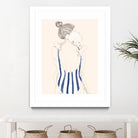 Daughter by Jenny Liz Rome on GIANT ART - blue figurative stripes
