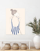 Daughter by Jenny Liz Rome on GIANT ART - blue figurative stripes