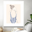 Daughter by Jenny Liz Rome on GIANT ART - blue figurative stripes