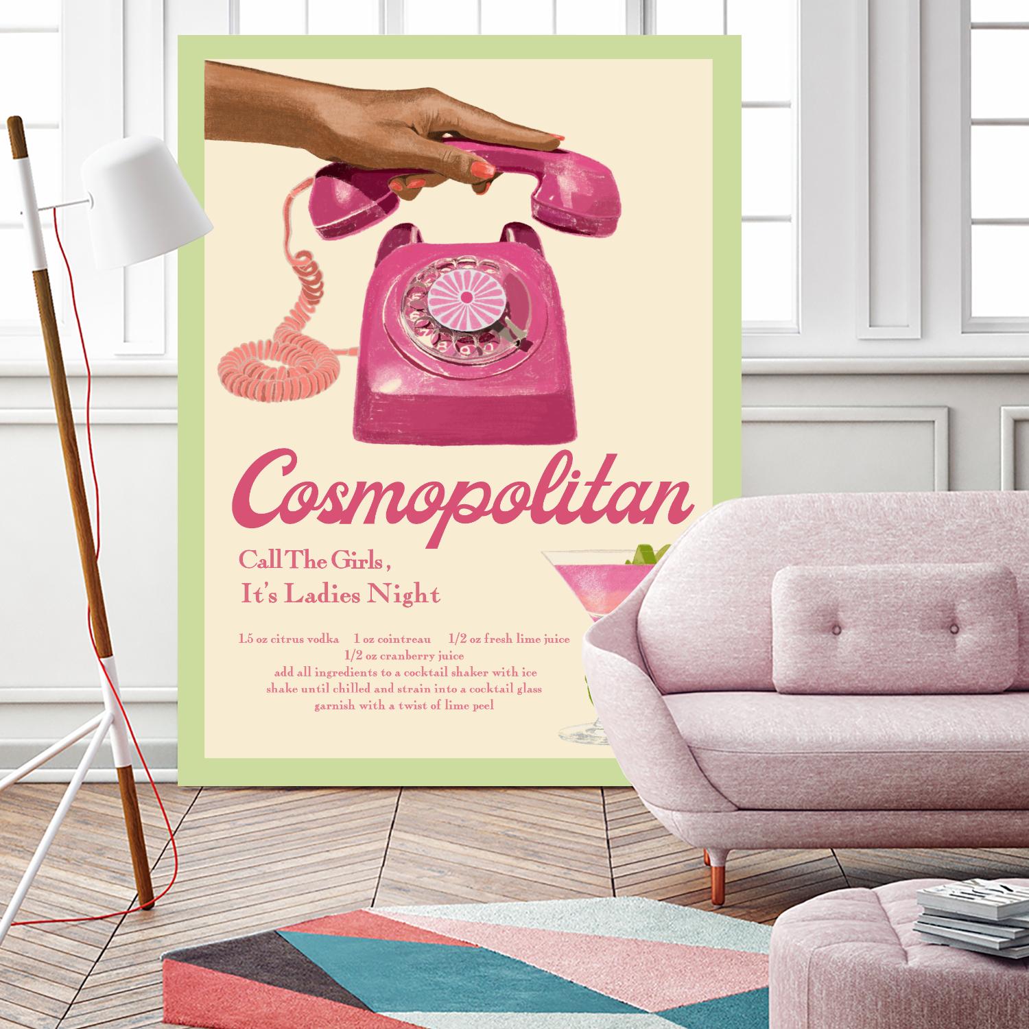 Cosmopolitan by Jenny Liz Rome on GIANT ART - pink typography drink 