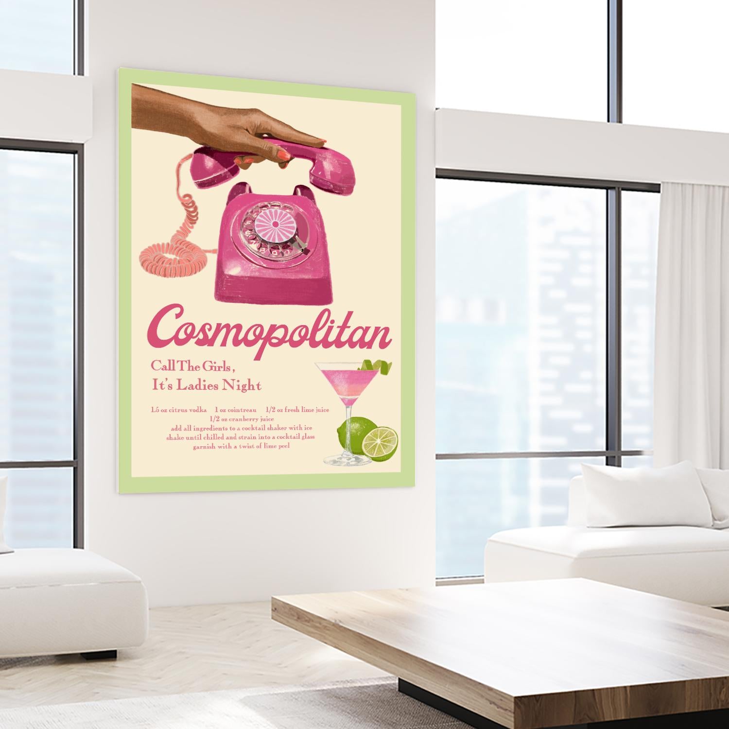 Cosmopolitan by Jenny Liz Rome on GIANT ART - pink typography drink 