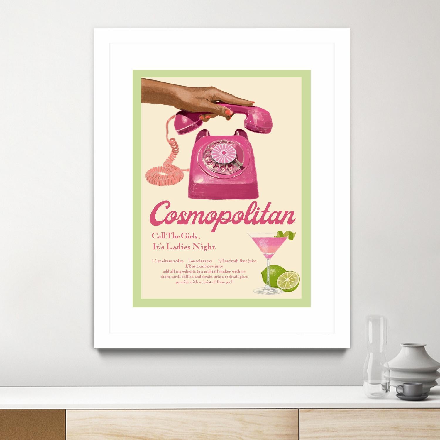 Cosmopolitan by Jenny Liz Rome on GIANT ART - pink typography drink 