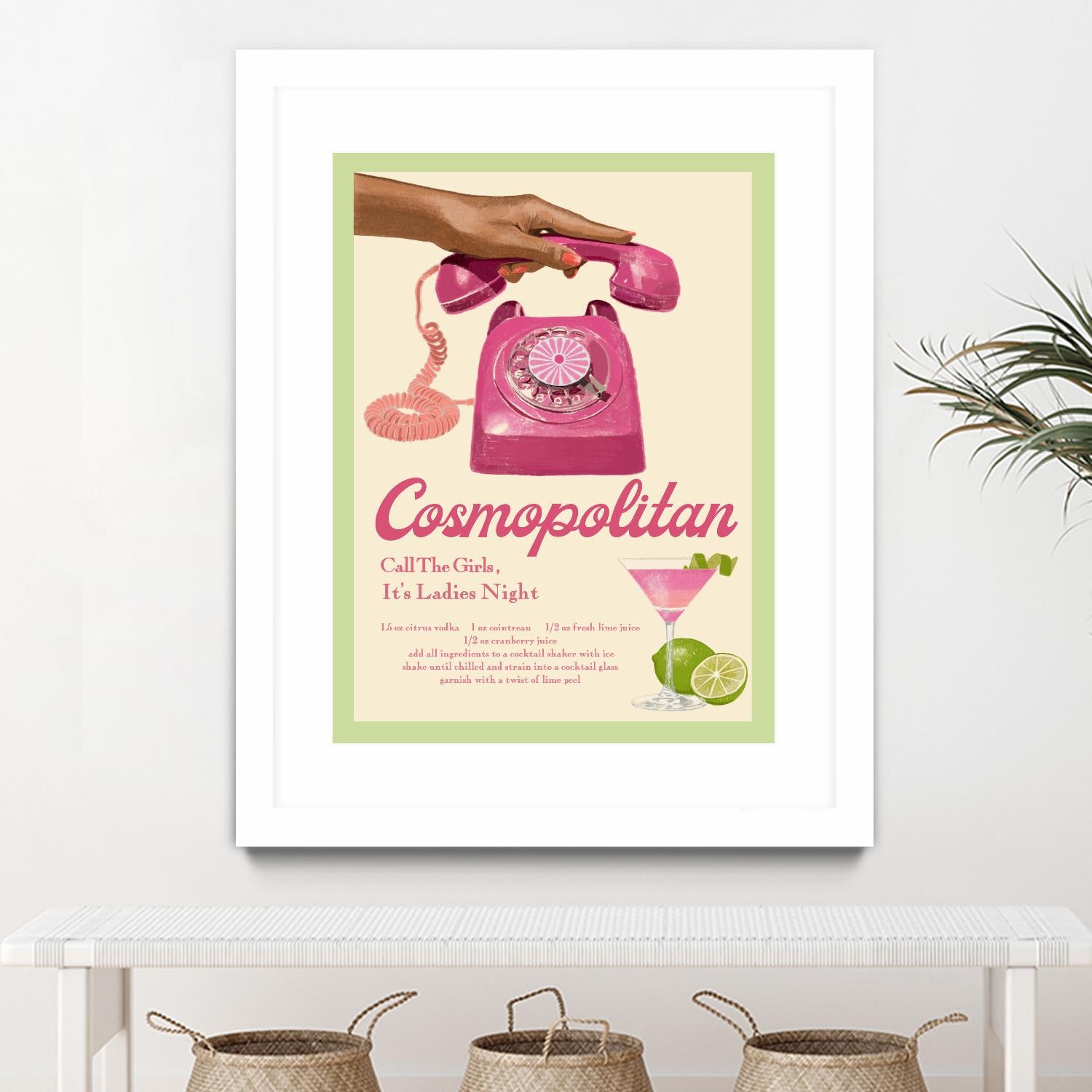 Cosmopolitan by Jenny Liz Rome on GIANT ART - pink typography drink 