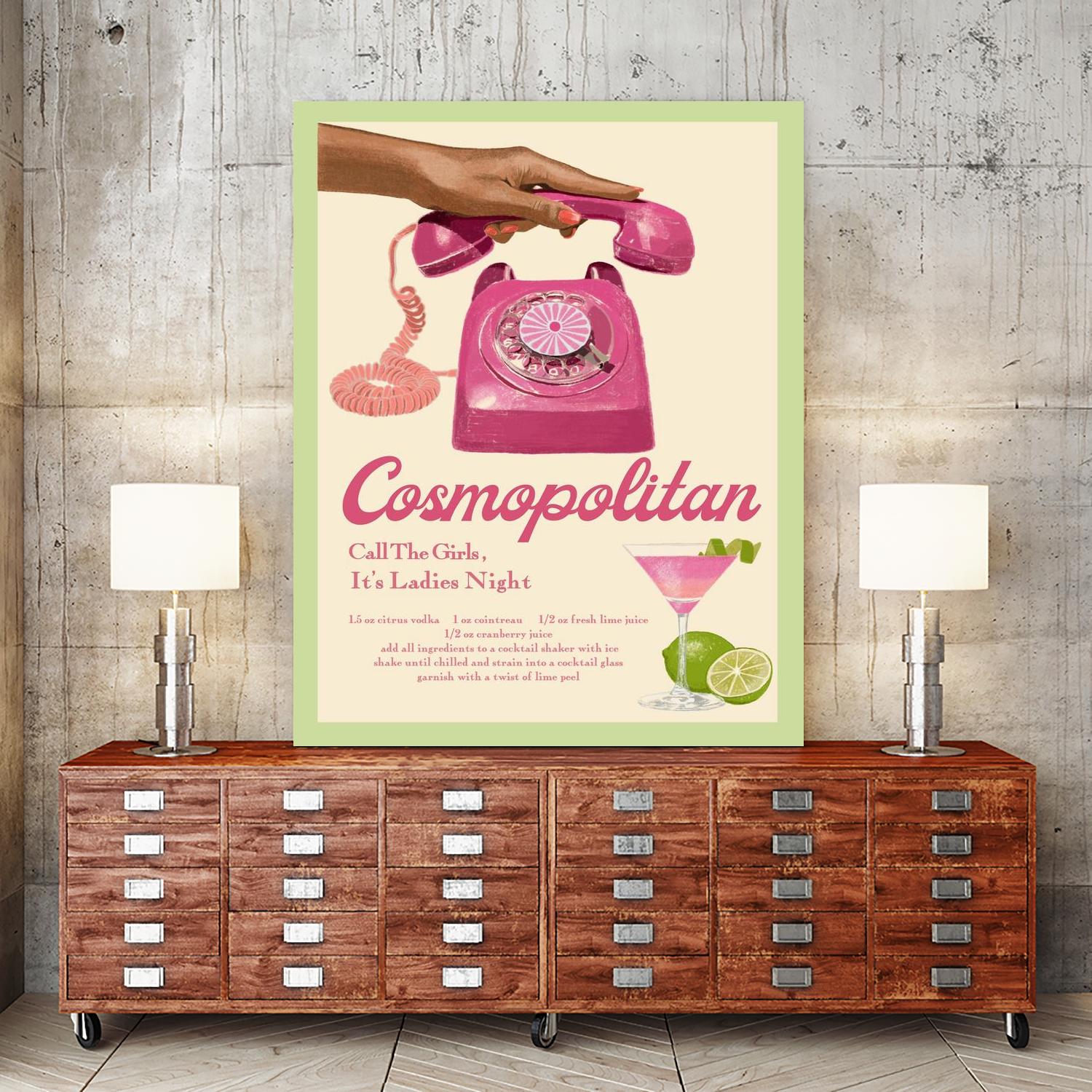 Cosmopolitan by Jenny Liz Rome on GIANT ART - pink typography drink 