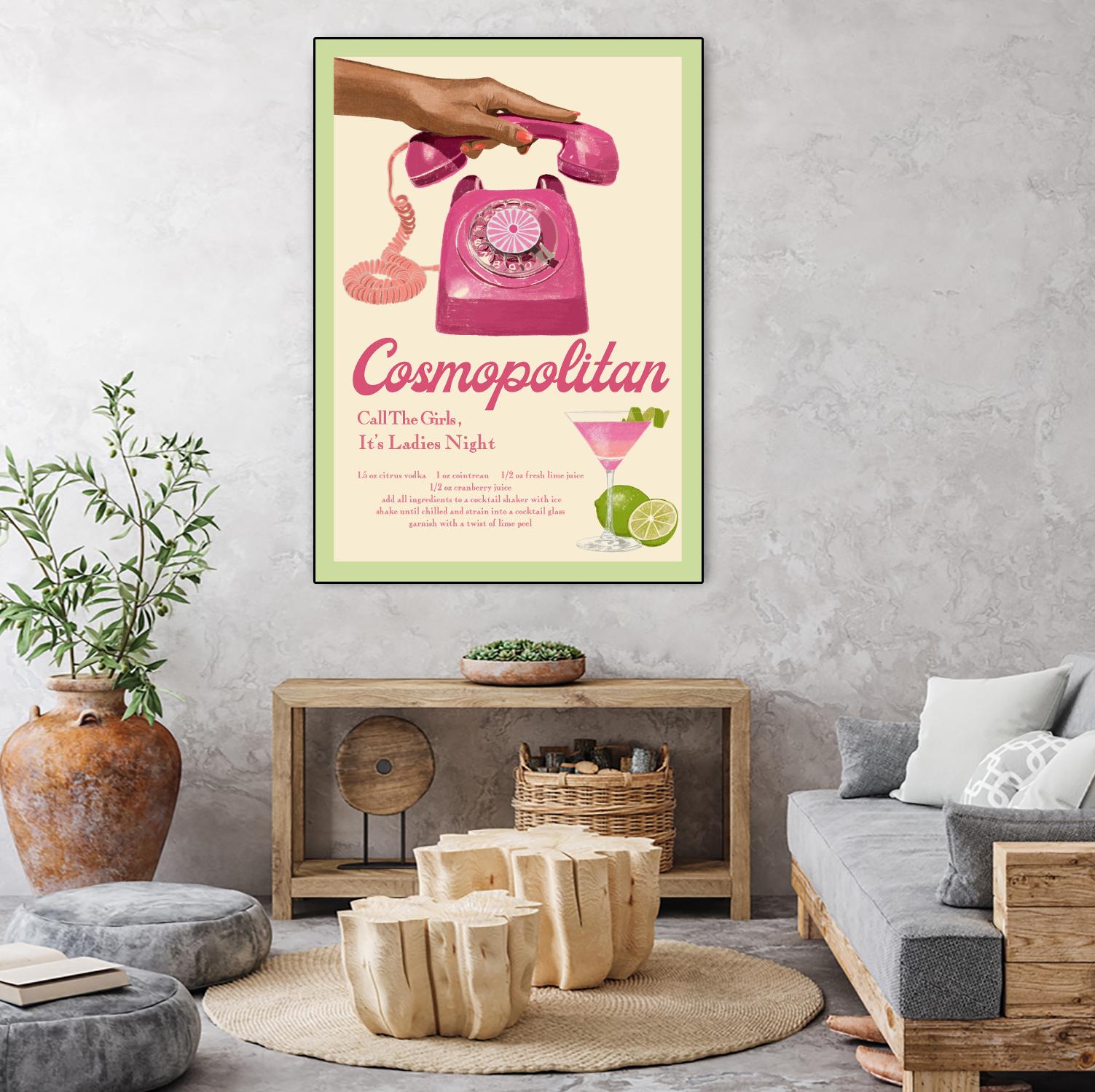 Cosmopolitan by Jenny Liz Rome on GIANT ART - pink typography drink 