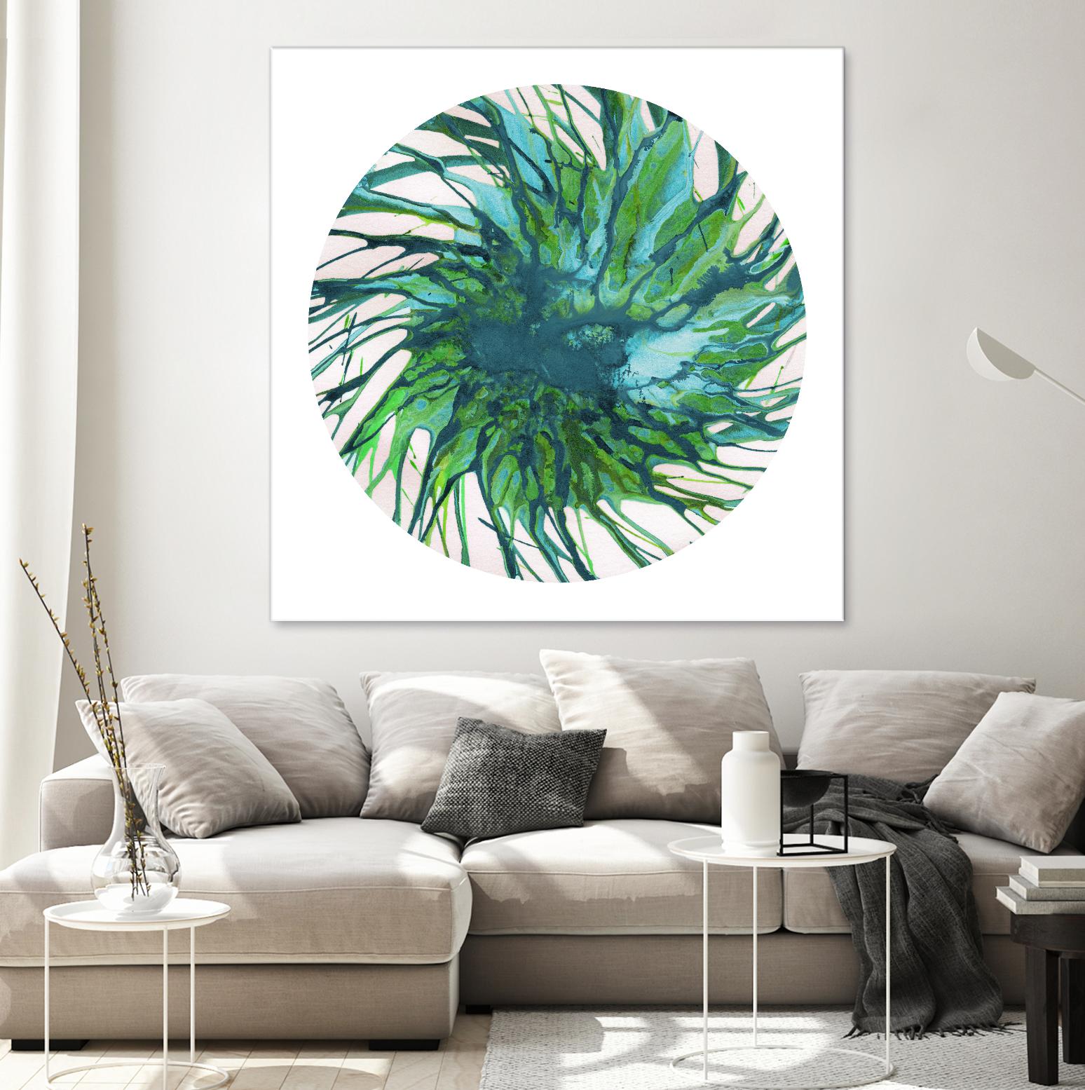 Spin Art 29 by Kyle Goderwis on GIANT ART - green abstract