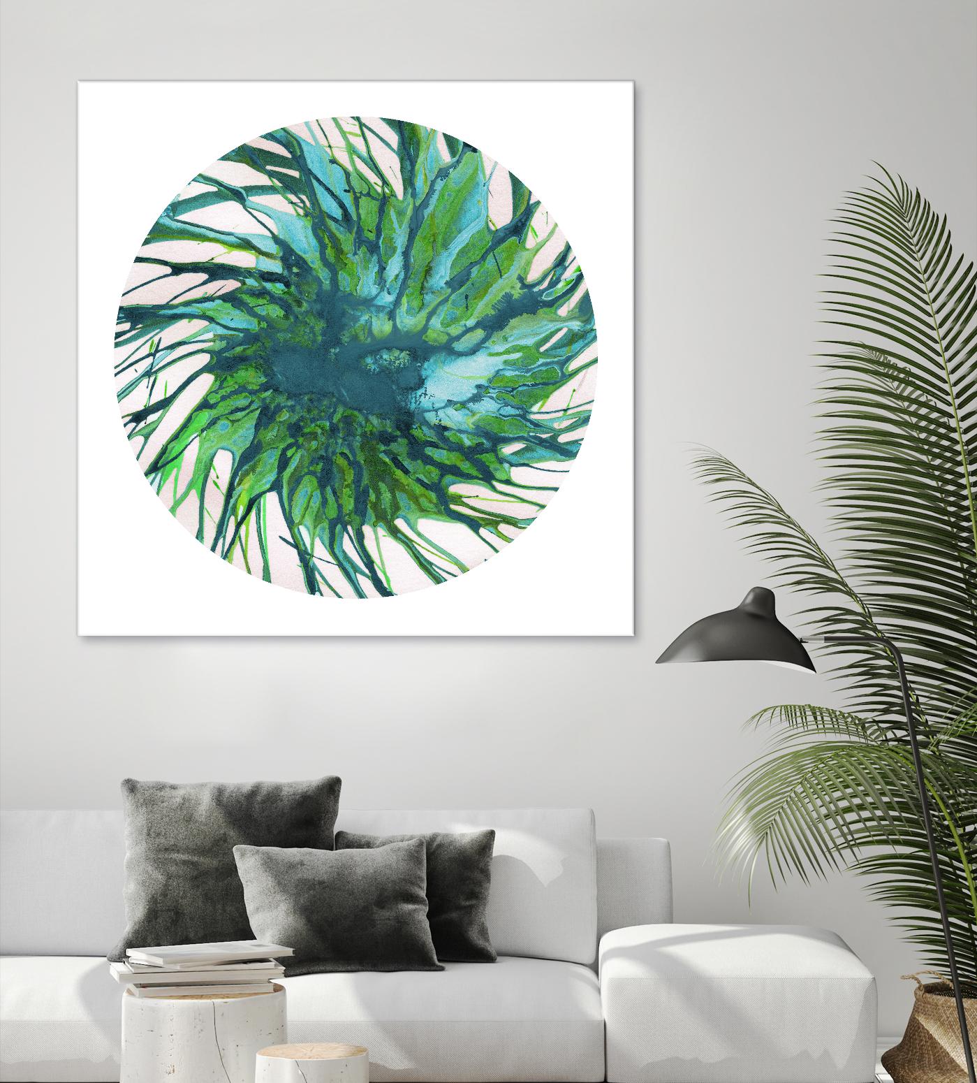 Spin Art 29 by Kyle Goderwis on GIANT ART - green abstract