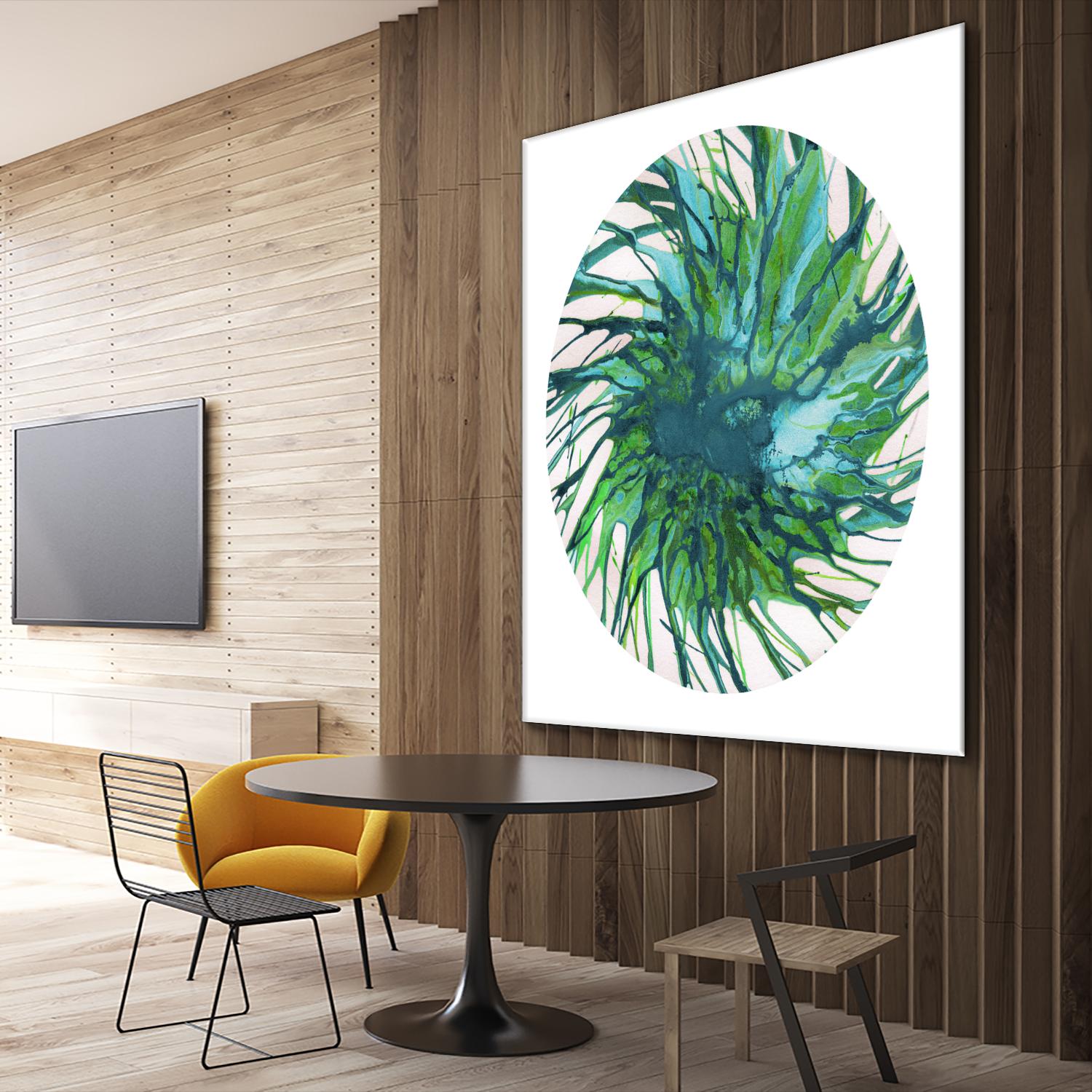 Spin Art 29 by Kyle Goderwis on GIANT ART - green abstract