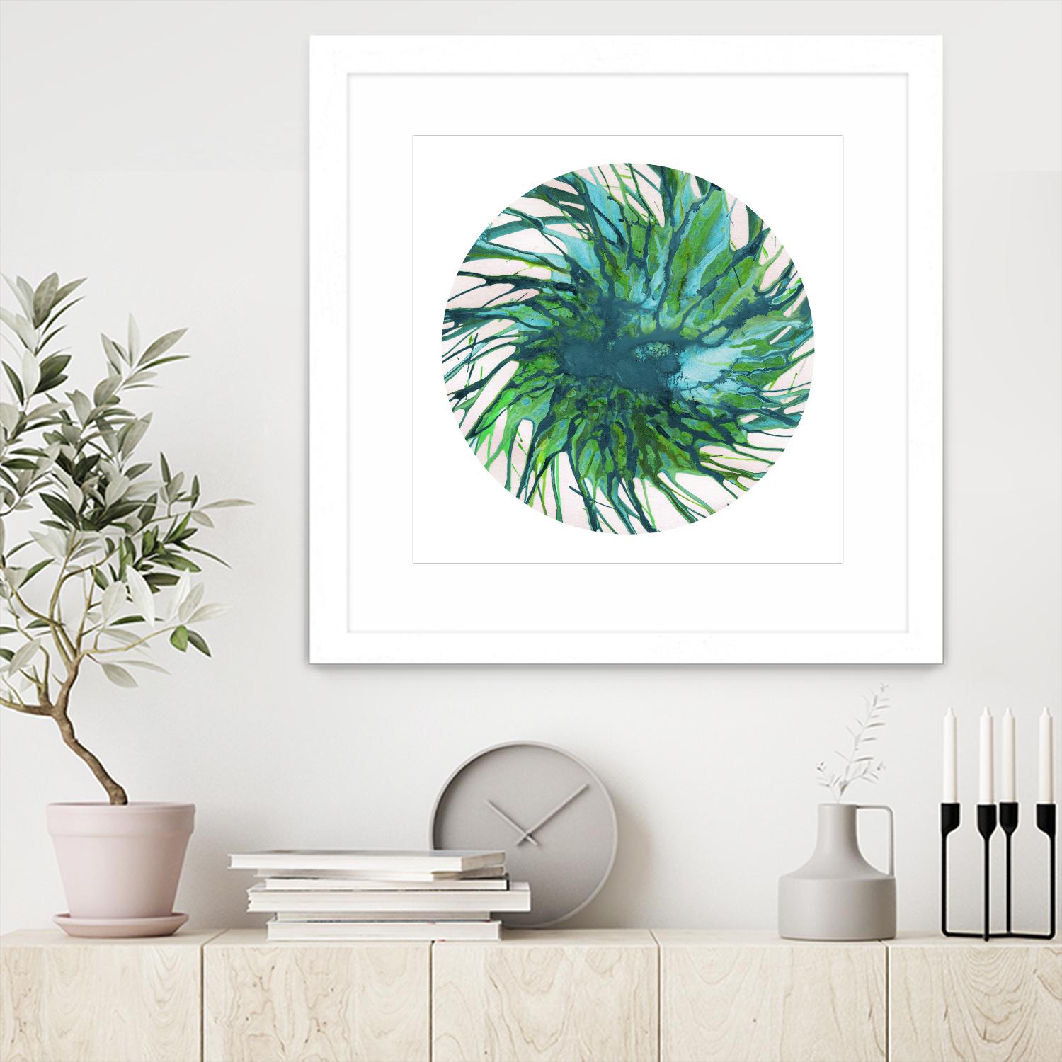 Spin Art 29 by Kyle Goderwis on GIANT ART - green abstract