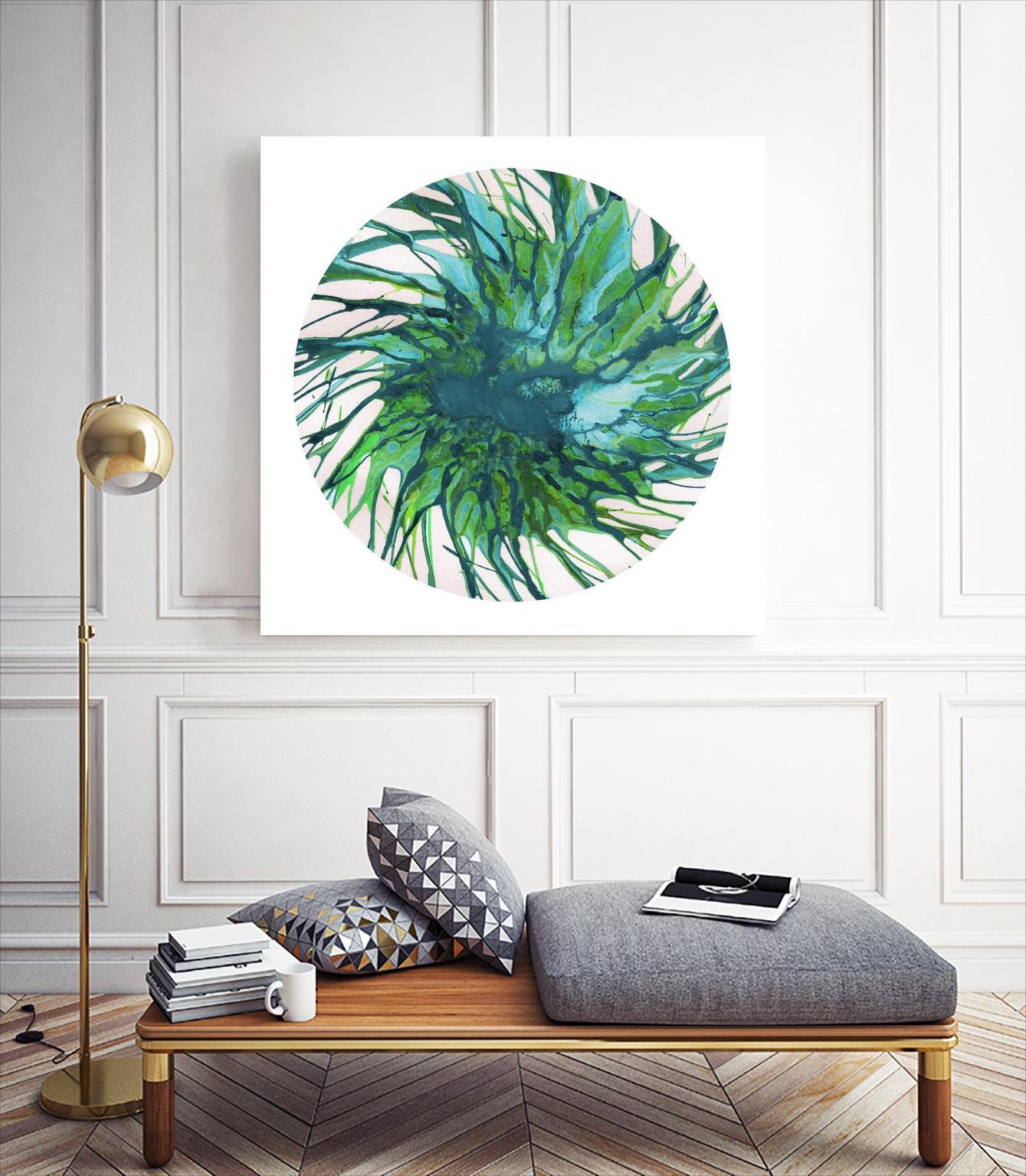 Spin Art 29 by Kyle Goderwis on GIANT ART - green shapes