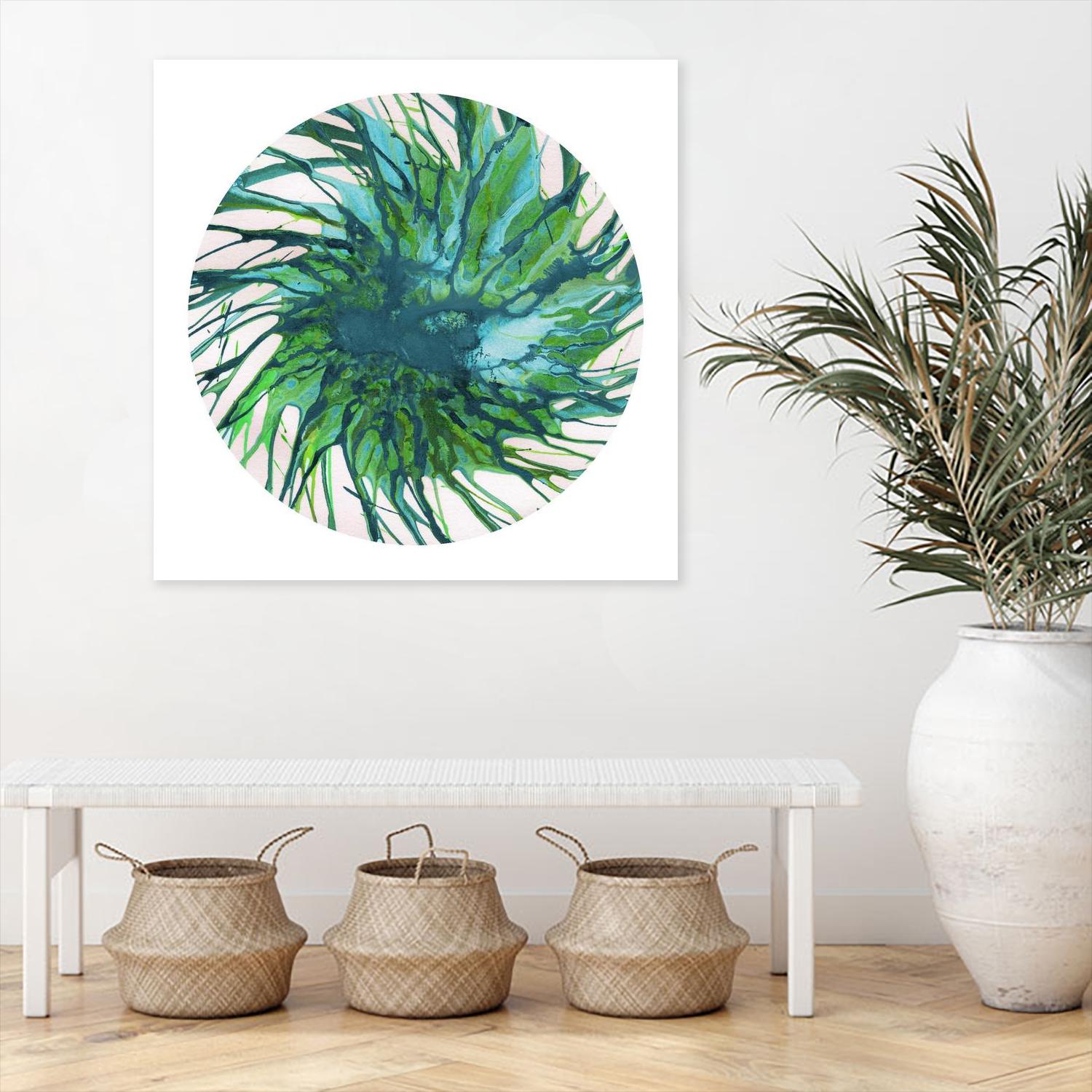 Spin Art 29 by Kyle Goderwis on GIANT ART - green shapes