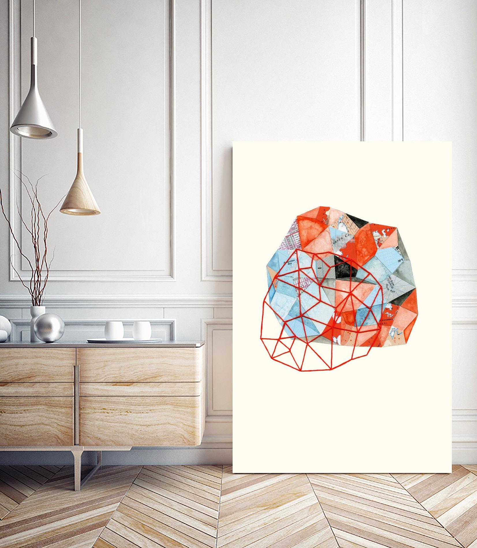 Embroidered Prism Collage 6 by Natasha Marie on GIANT ART - grey contemporary