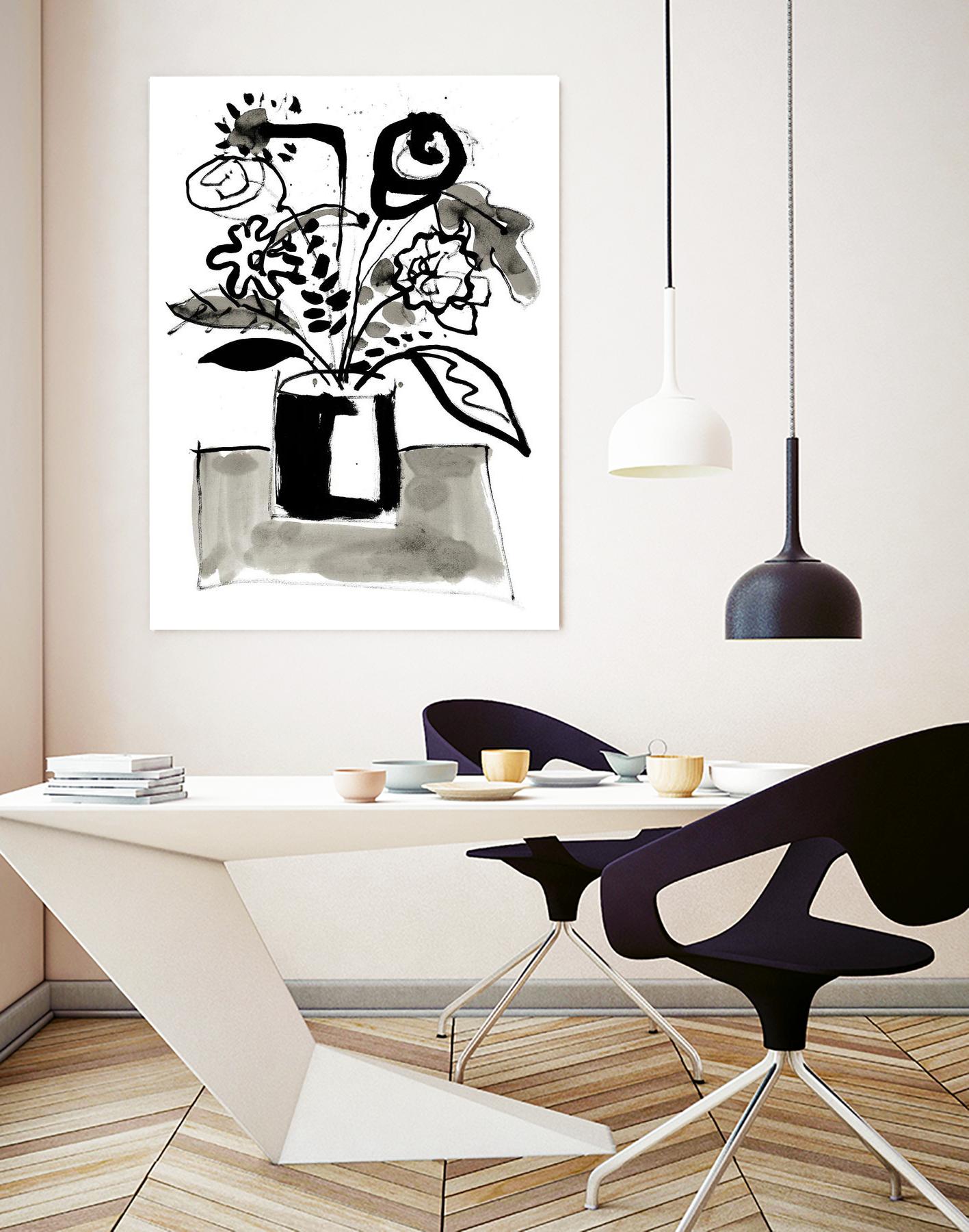 Fresh Flowers 4 by PC Ngo on GIANT ART - black still life