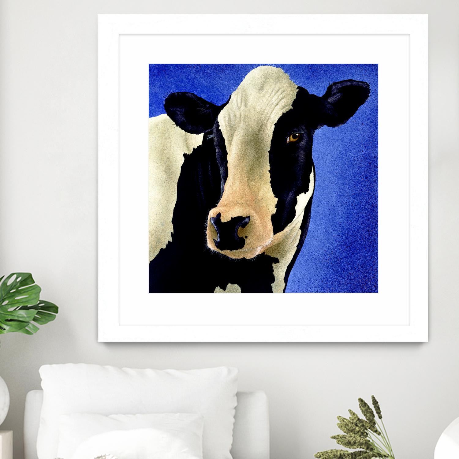 Blue Moo Moo by Will Bullas on GIANT ART - blue animals