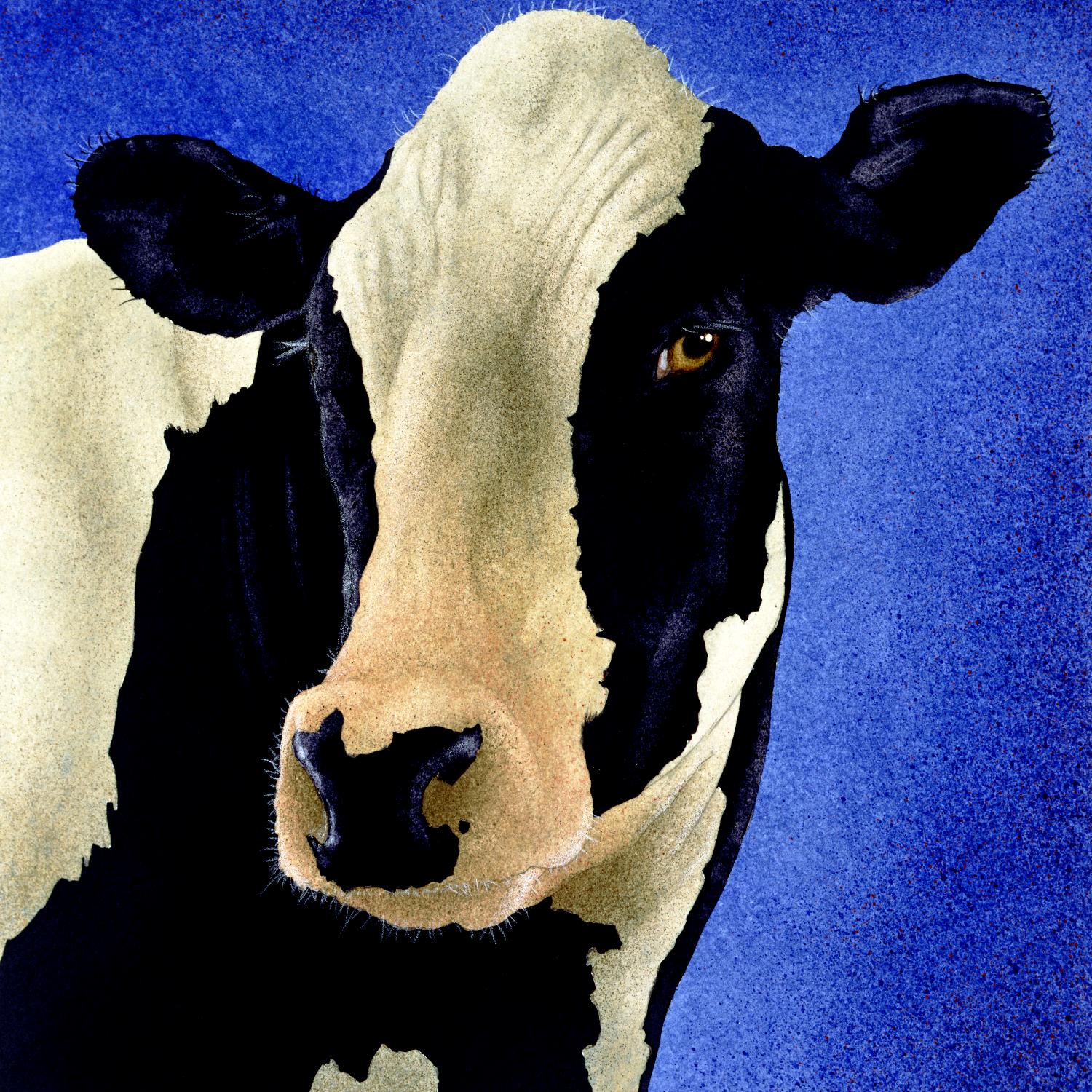 Blue Moo Moo by Will Bullas on GIANT ART - blue animals