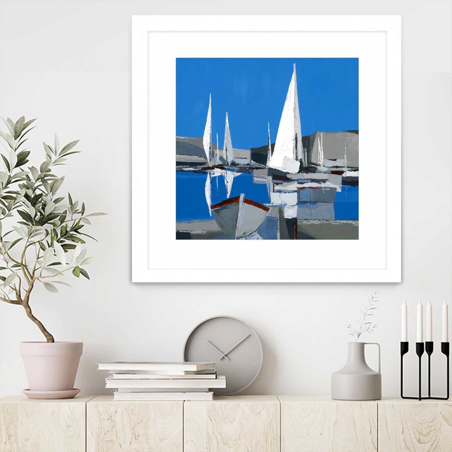 Voiles Blanches I by Demagny on GIANT ART - grey sea scene
