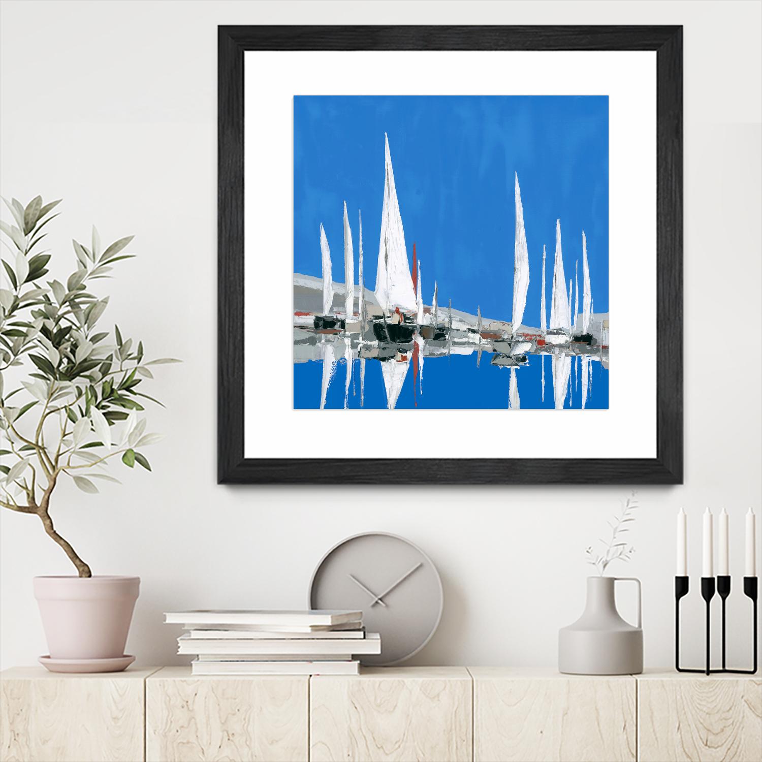 Voiles Blanches II by Demagny on GIANT ART - grey sea scene