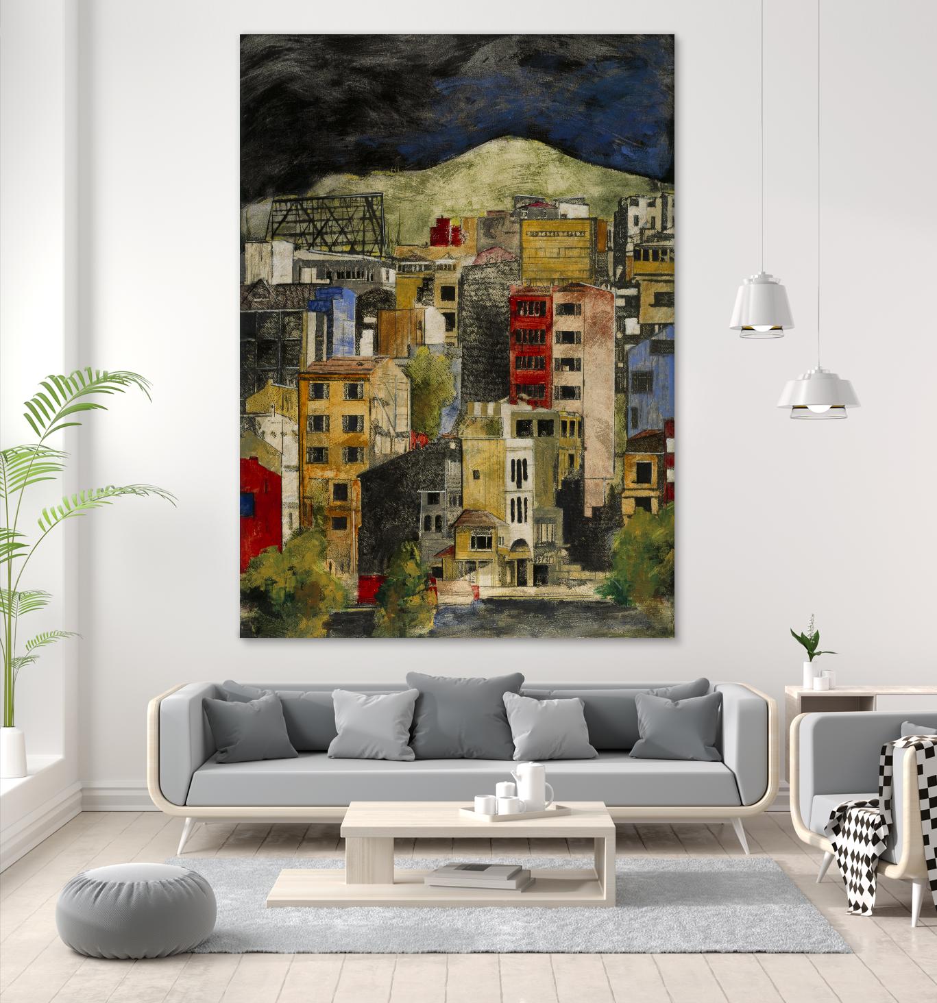 Urbana 2 by Susan Gillette on GIANT ART - beige city scene