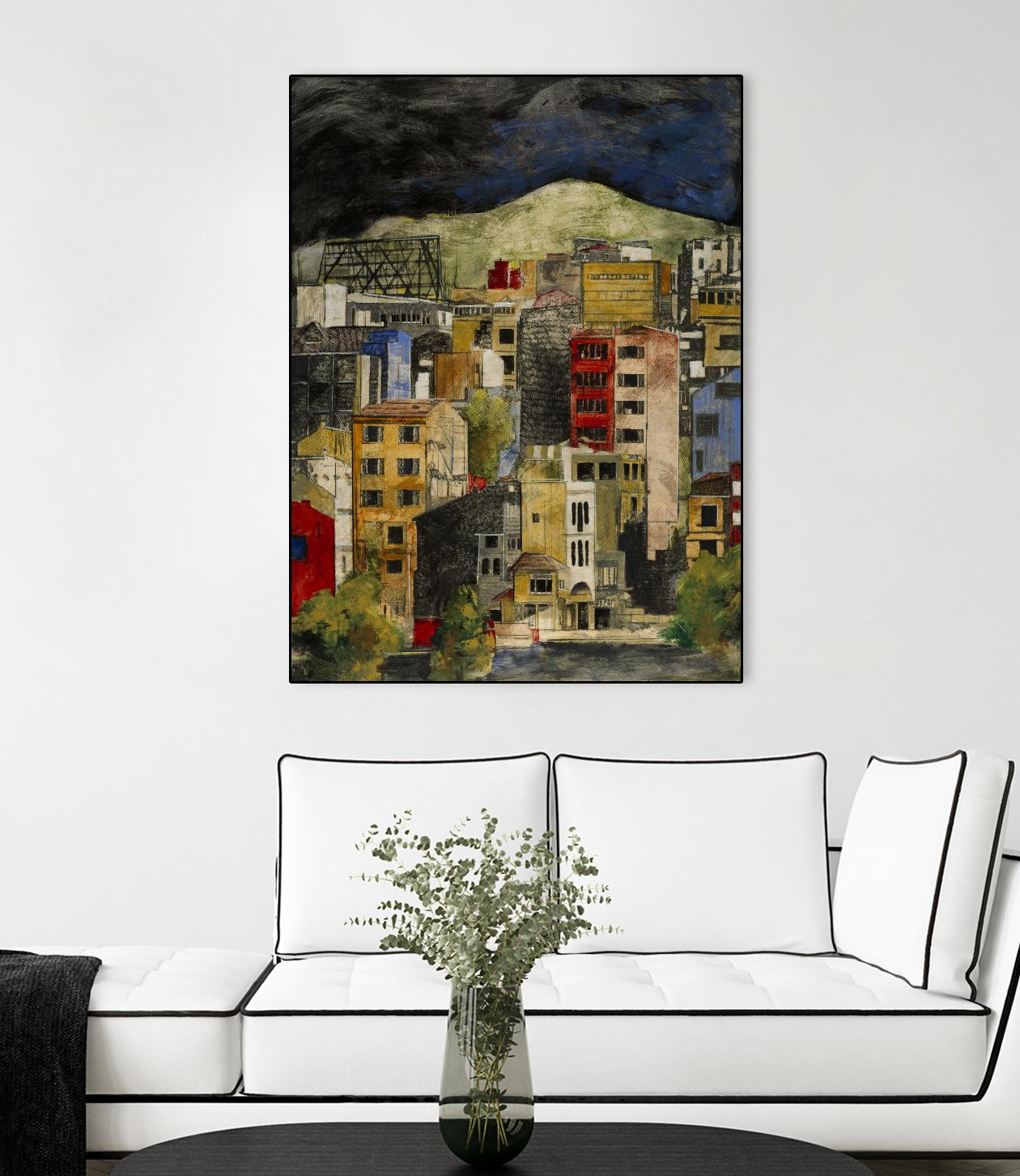 Urbana 2 by Susan Gillette on GIANT ART - beige city scene