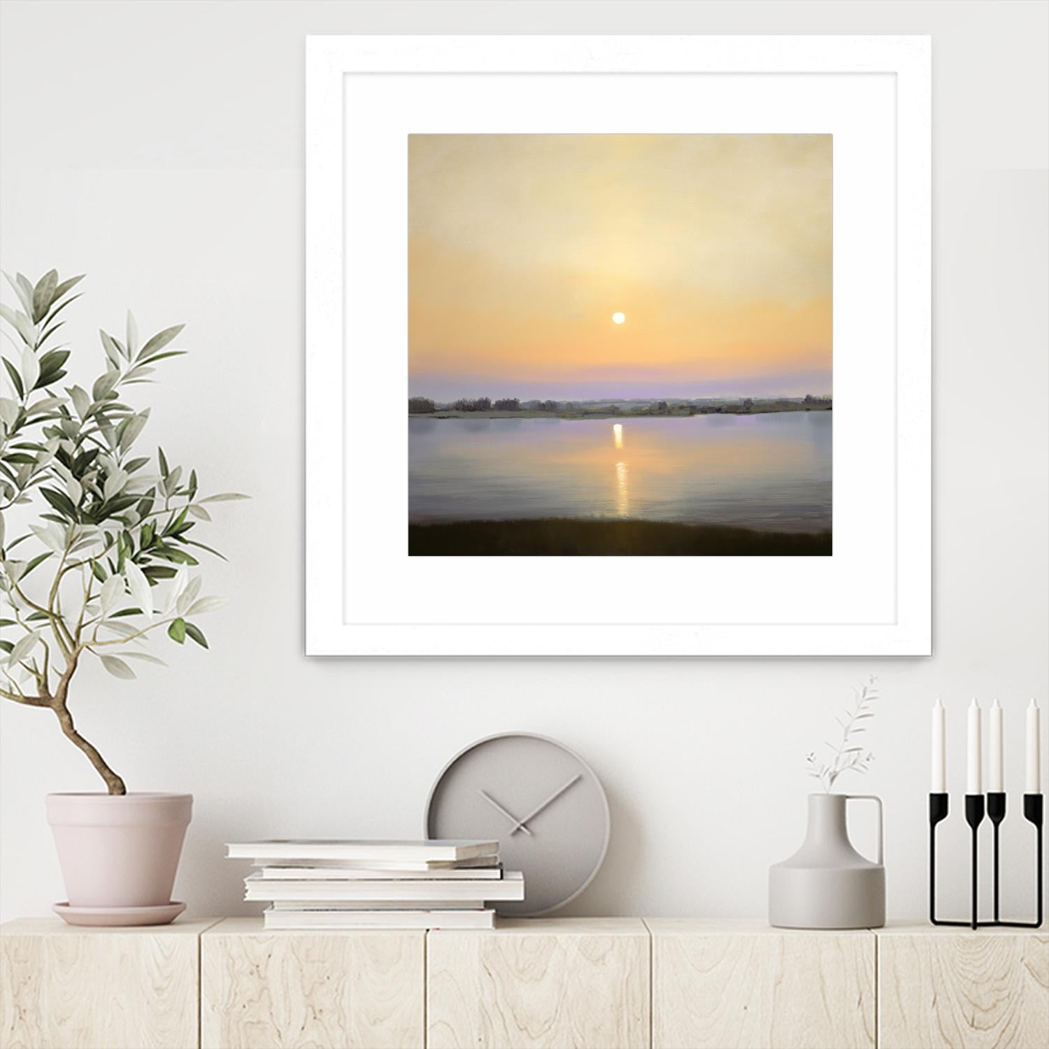 River Sunset by Matthew Hasty on GIANT ART - yellow landscape