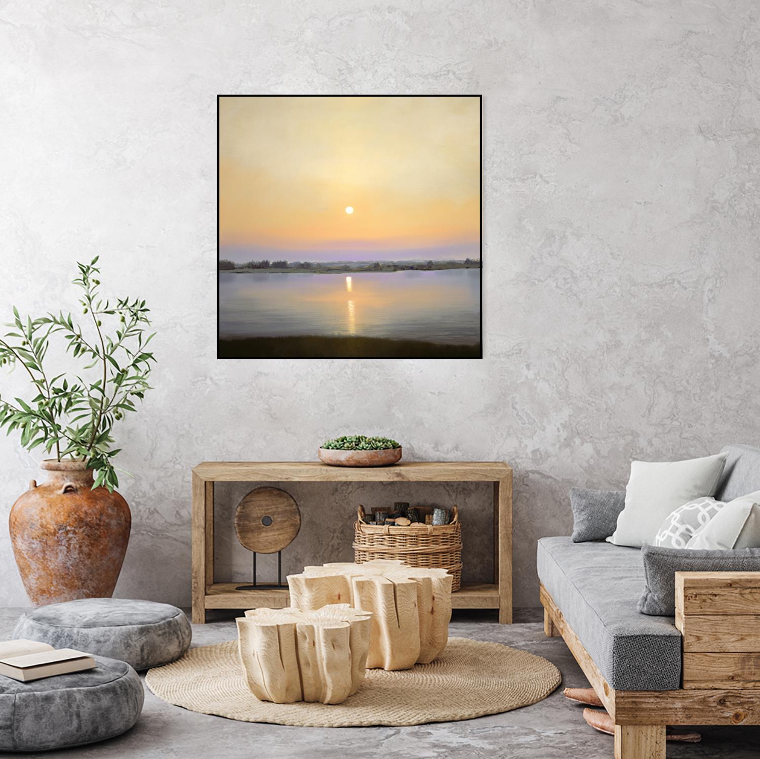 River Sunset by Matthew Hasty on GIANT ART - yellow landscape