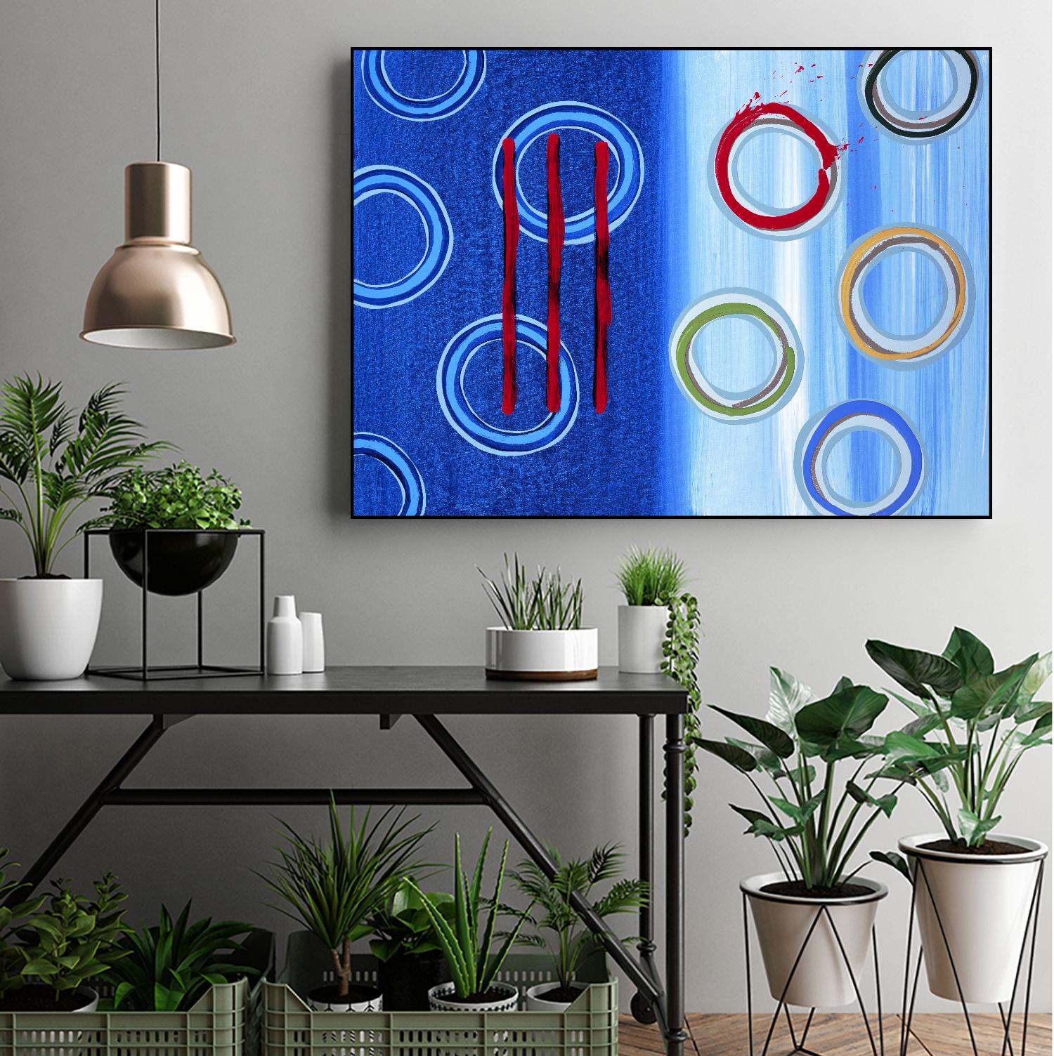 Space I by Lee Crew on GIANT ART - red abstract