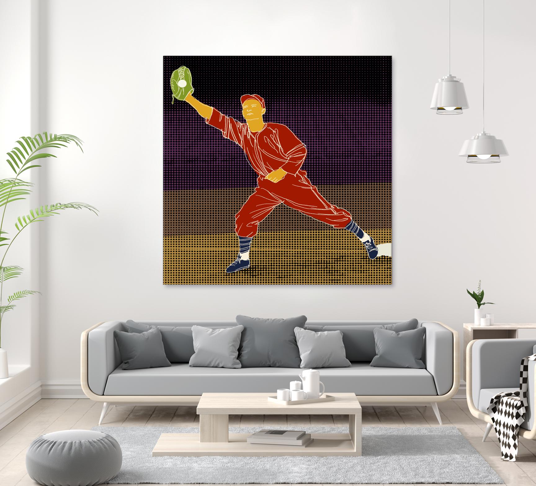 First Base Catch 2 by Robert Williamson on GIANT ART - yellow leisure