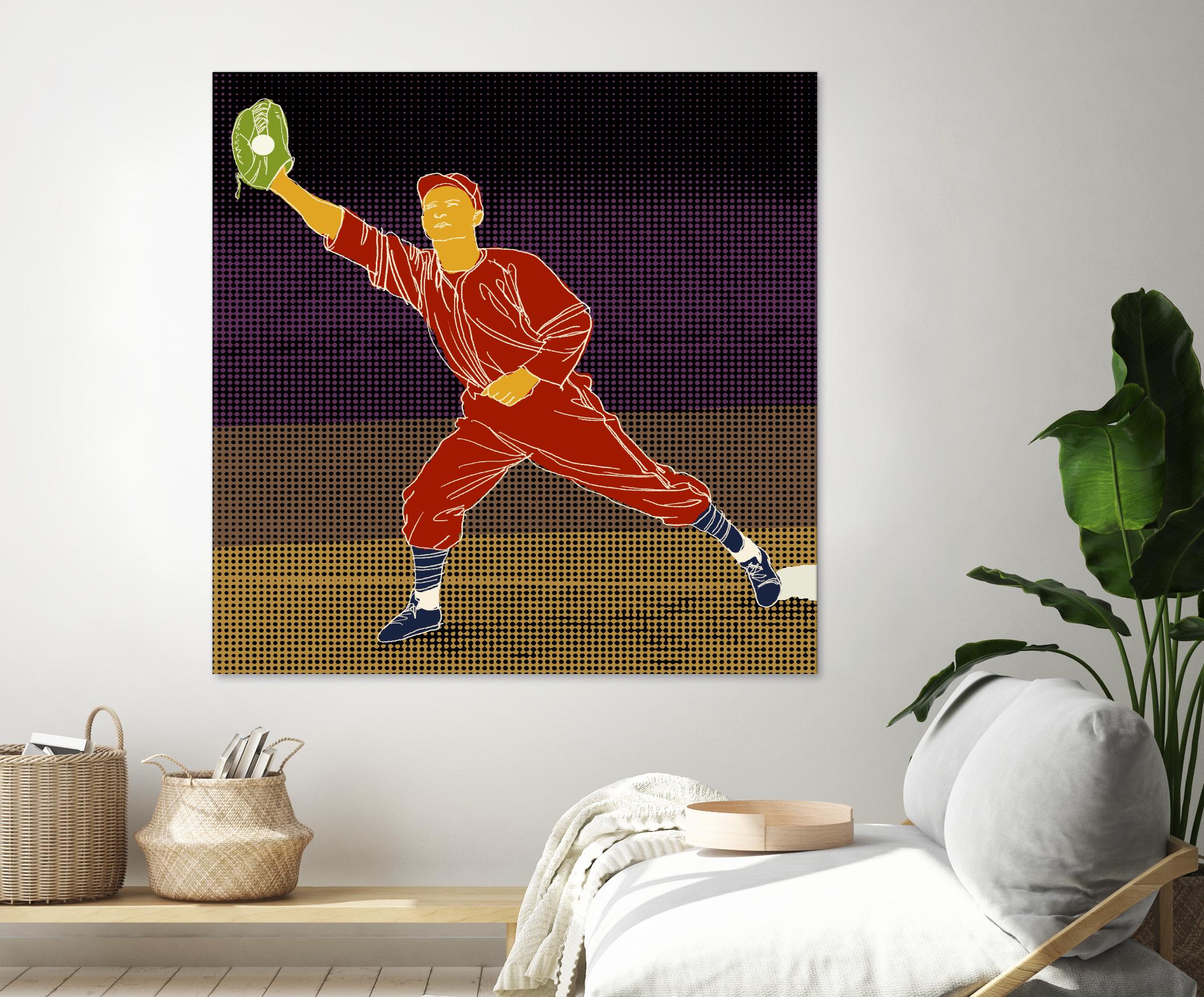 First Base Catch 2 by Robert Williamson on GIANT ART - yellow leisure