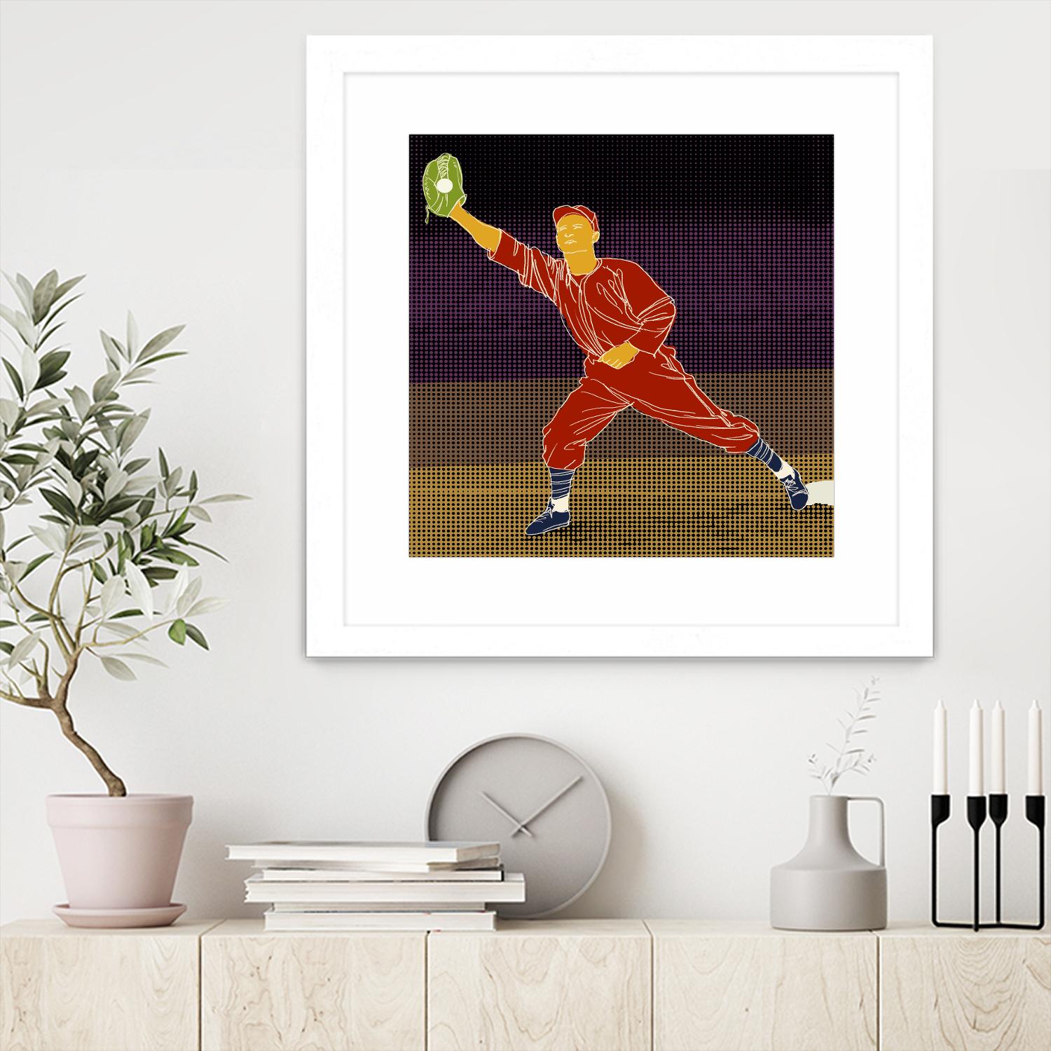First Base Catch 2 by Robert Williamson on GIANT ART - yellow leisure