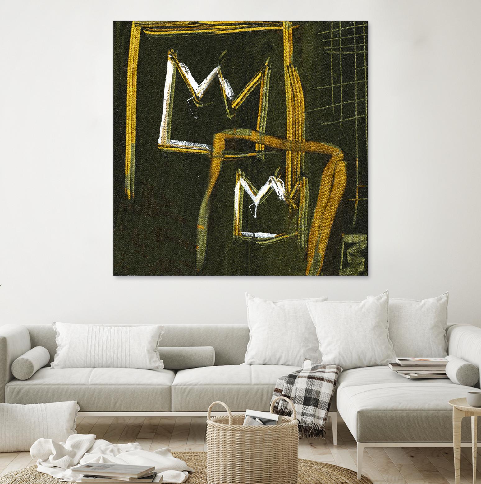 Graffiti Crowns D by Tracy Hiner on GIANT ART - orange contemporary