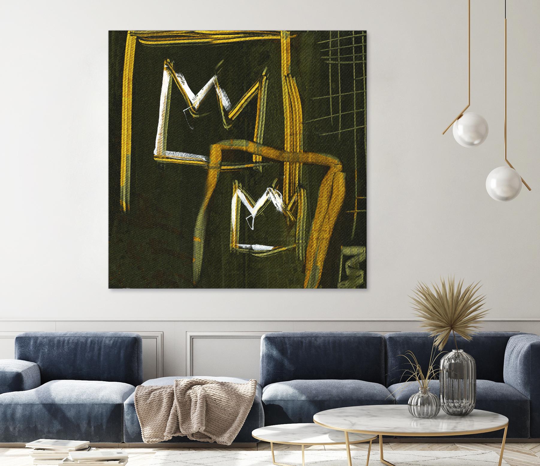 Graffiti Crowns D by Tracy Hiner on GIANT ART - orange contemporary