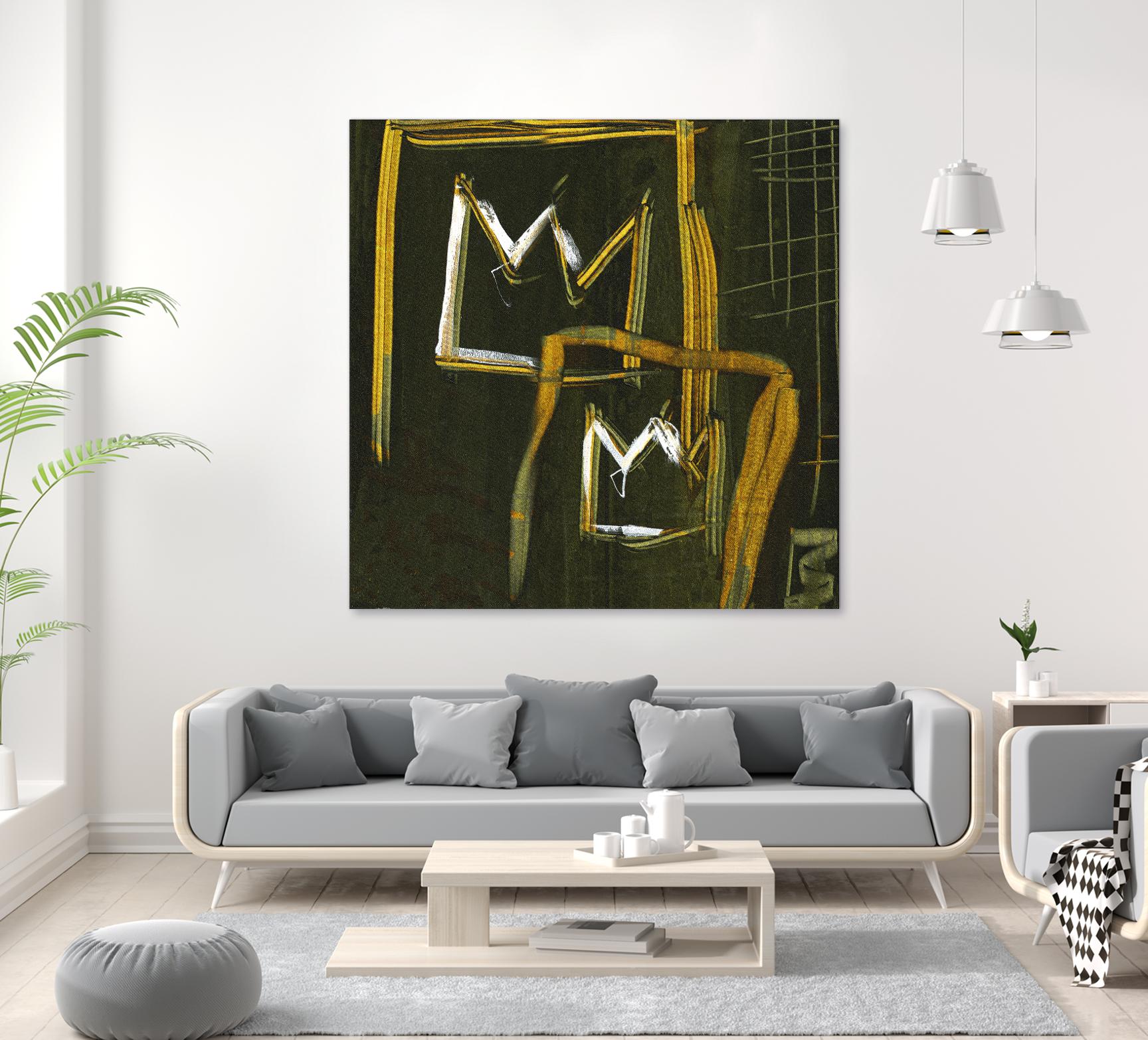Graffiti Crowns D by Tracy Hiner on GIANT ART - orange contemporary