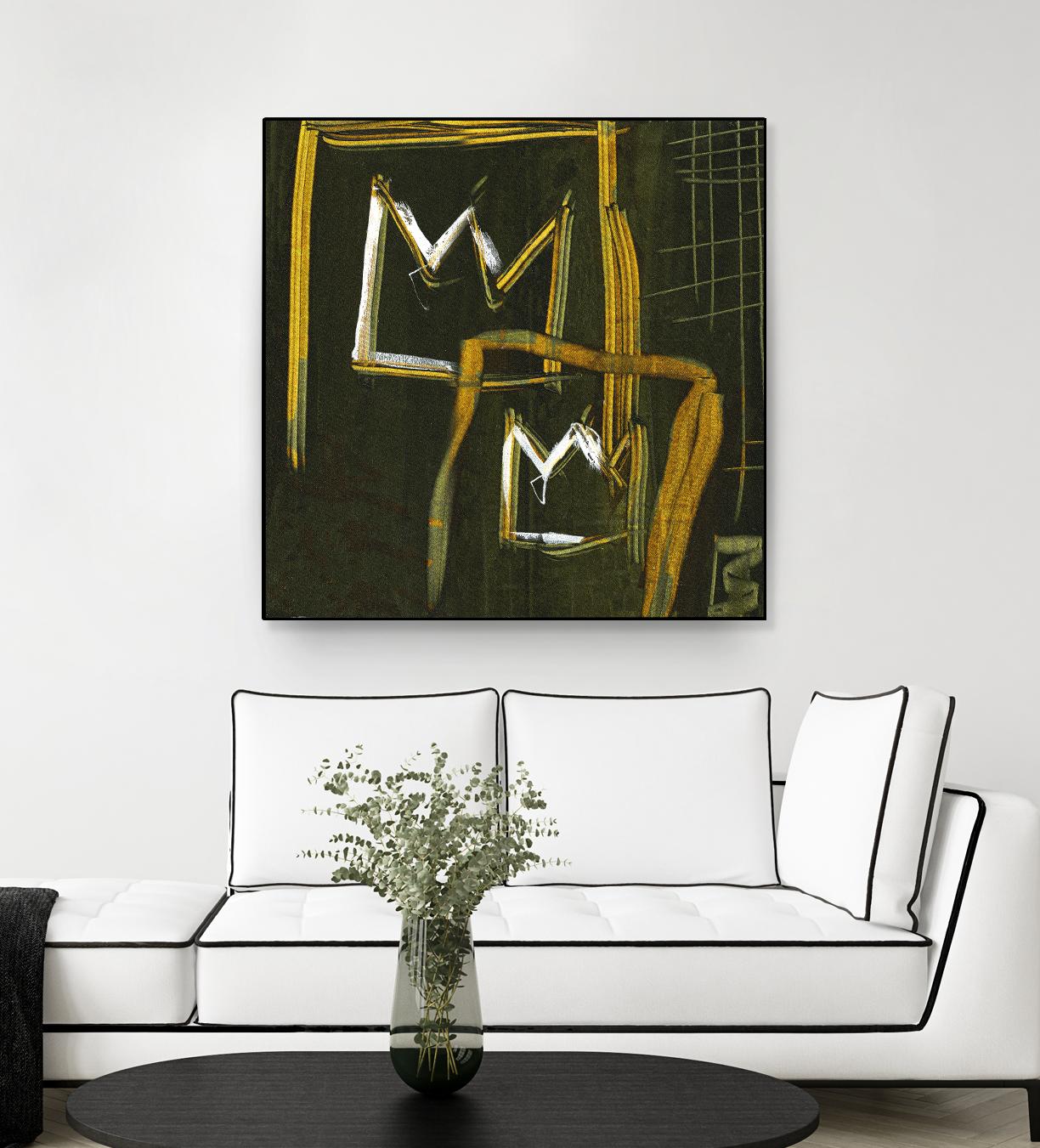 Graffiti Crowns D by Tracy Hiner on GIANT ART - orange contemporary