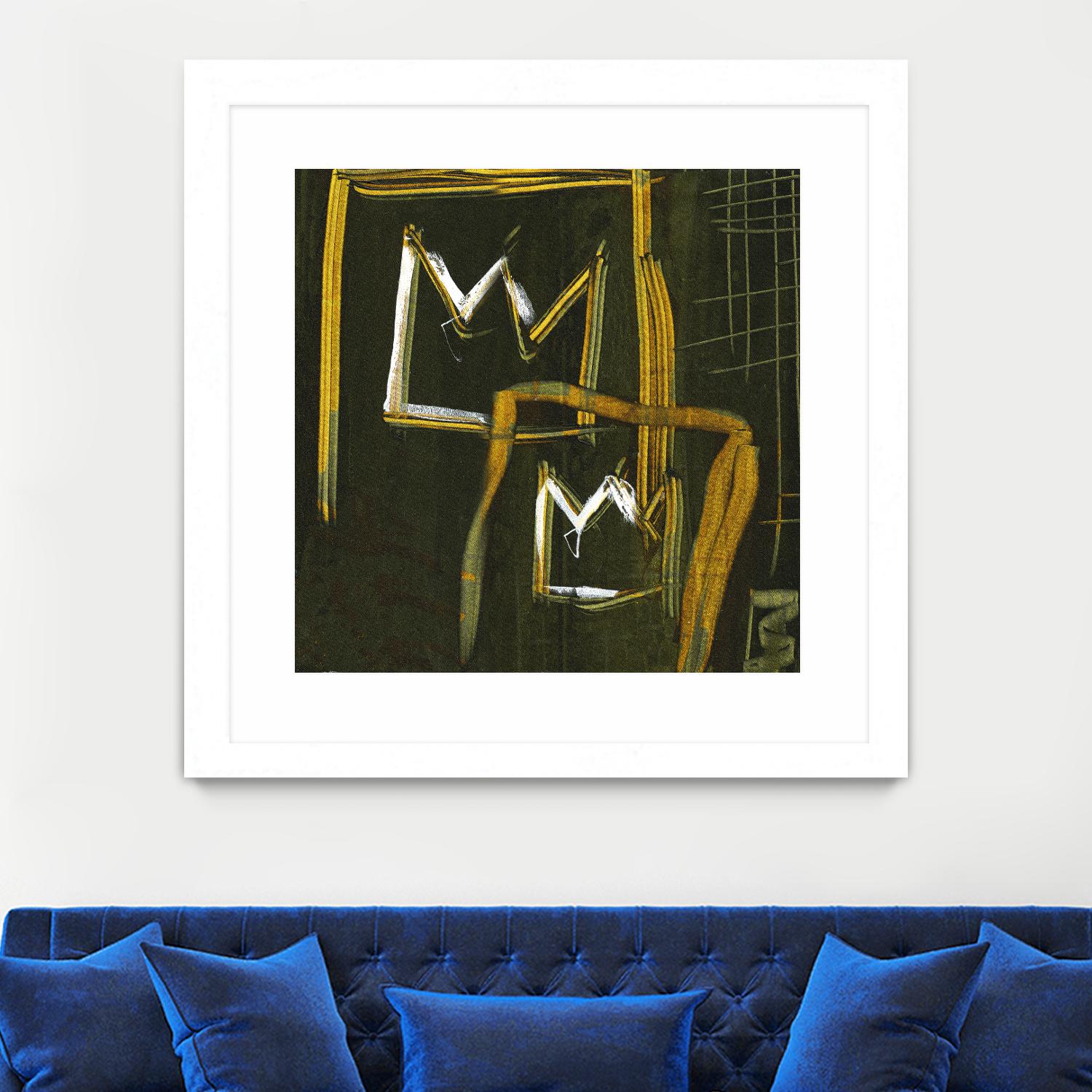 Graffiti Crowns D by Tracy Hiner on GIANT ART - orange contemporary