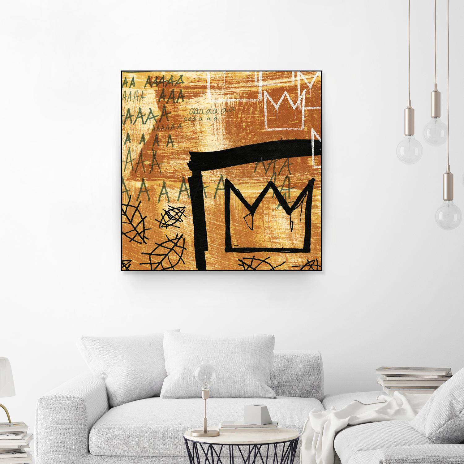 Graffiti Crowns E by Tracy Hiner on GIANT ART - black contemporary