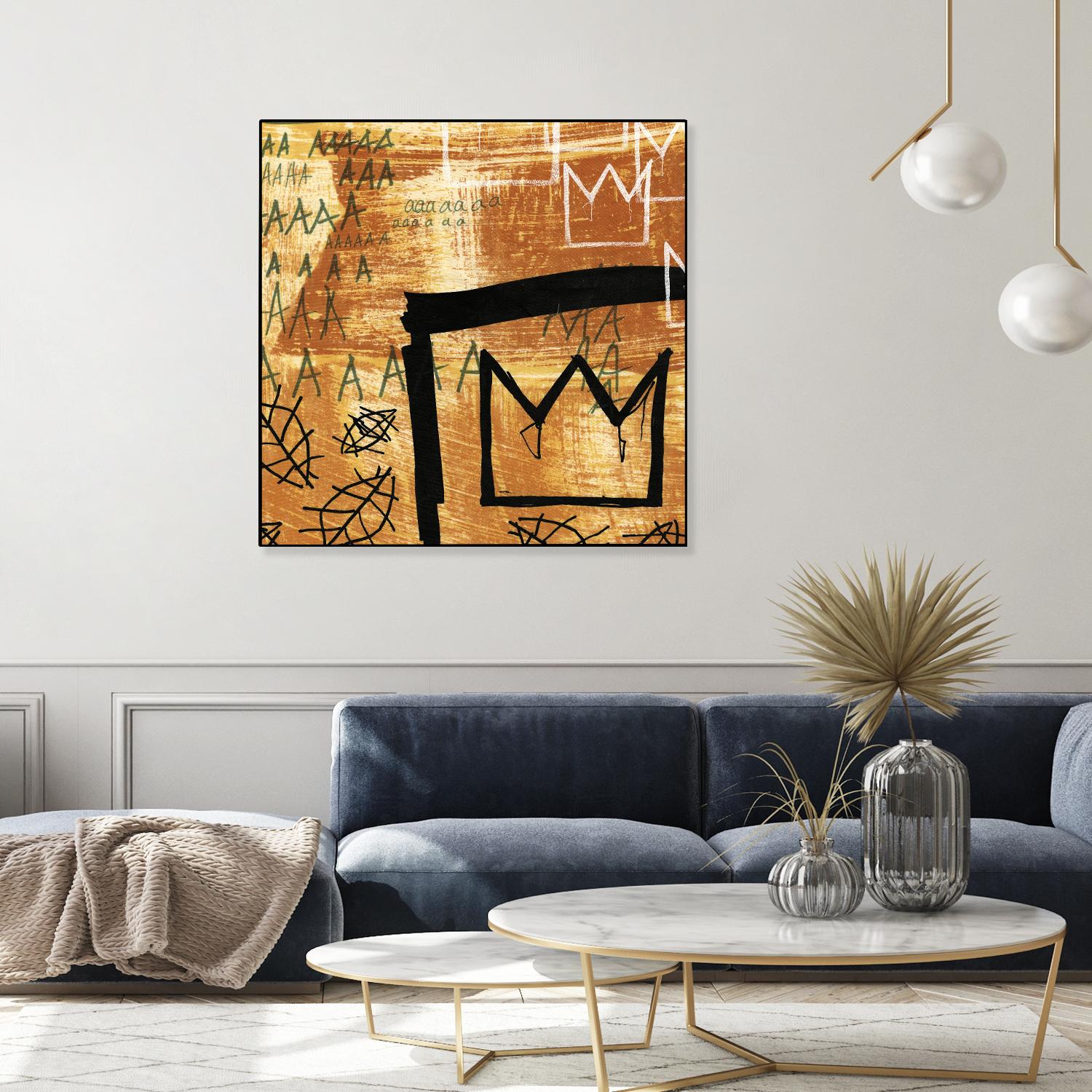 Graffiti Crowns E by Tracy Hiner on GIANT ART - black contemporary