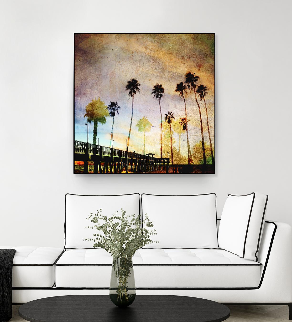 Sunset on the Pier A by GI ArtLab on GIANT ART - yellow tropical