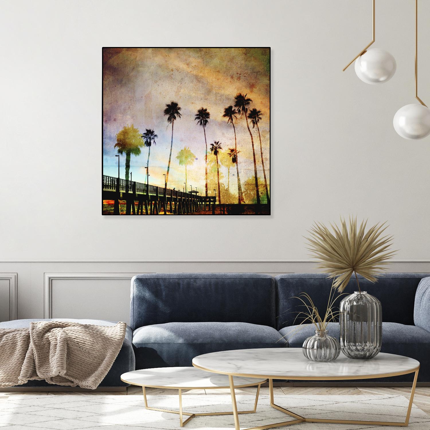 Sunset on the Pier A by GI ArtLab on GIANT ART - yellow tropical