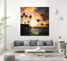 Sunset on the Pier B by GI ArtLab on GIANT ART - blue tropical