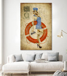 Pinup Girl Sailing by GI ArtLab on GIANT ART - red vintage
