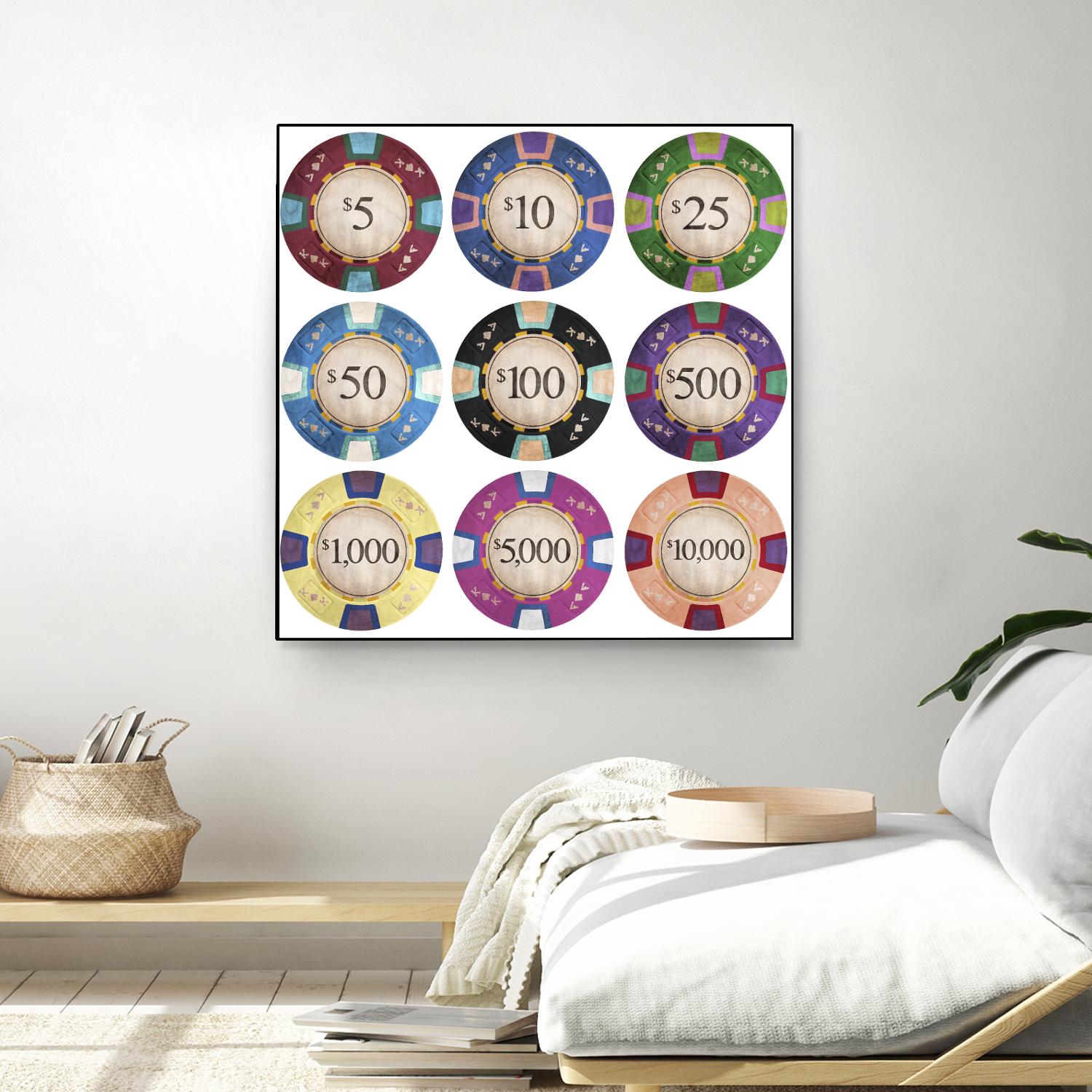Poker Chips by GI ArtLab on GIANT ART - blue leisure