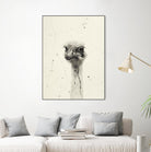Watercolor Ostrich 2 by Ben Gordon on GIANT ART - beige animals