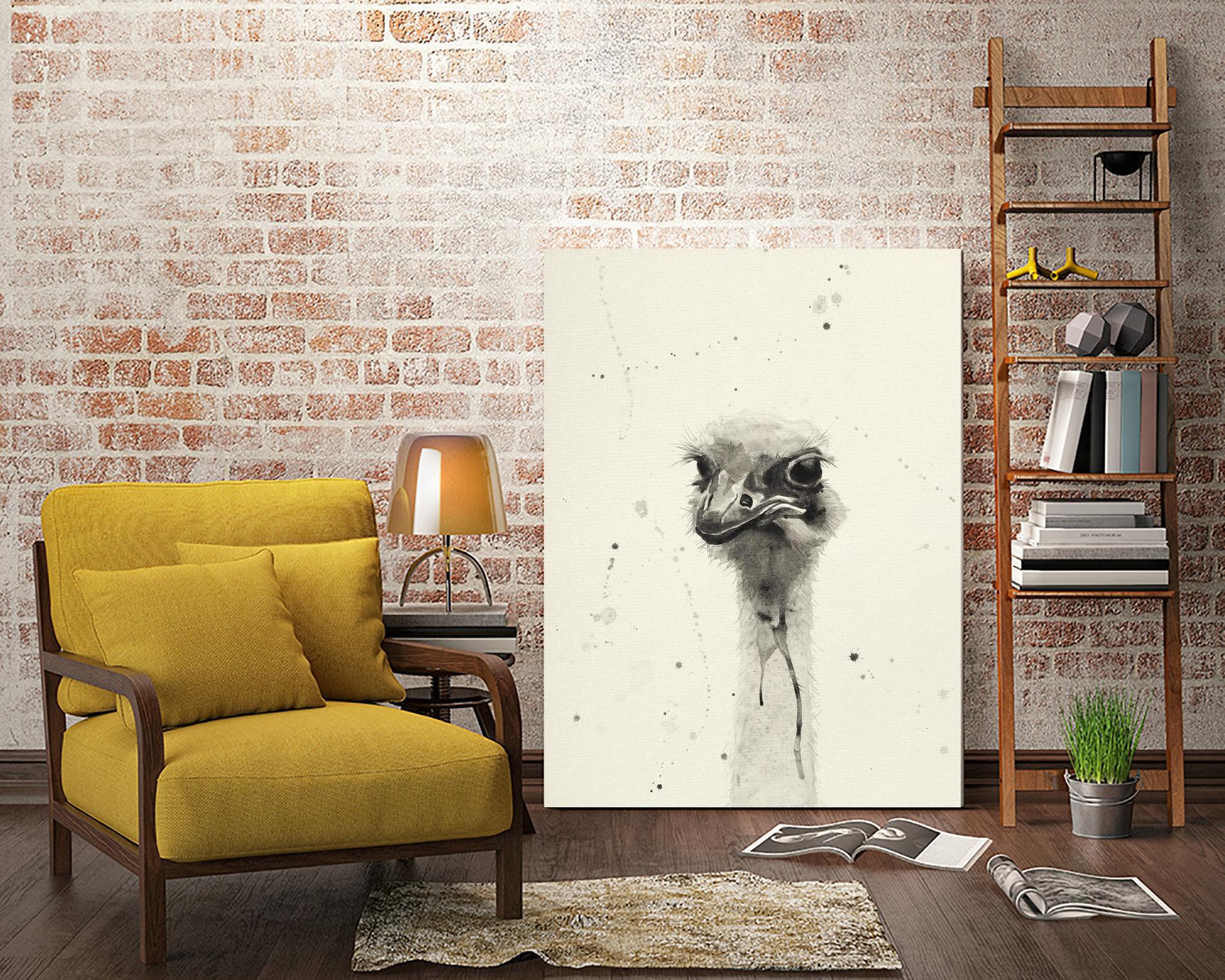 Watercolor Ostrich 2 by Ben Gordon on GIANT ART - beige animals