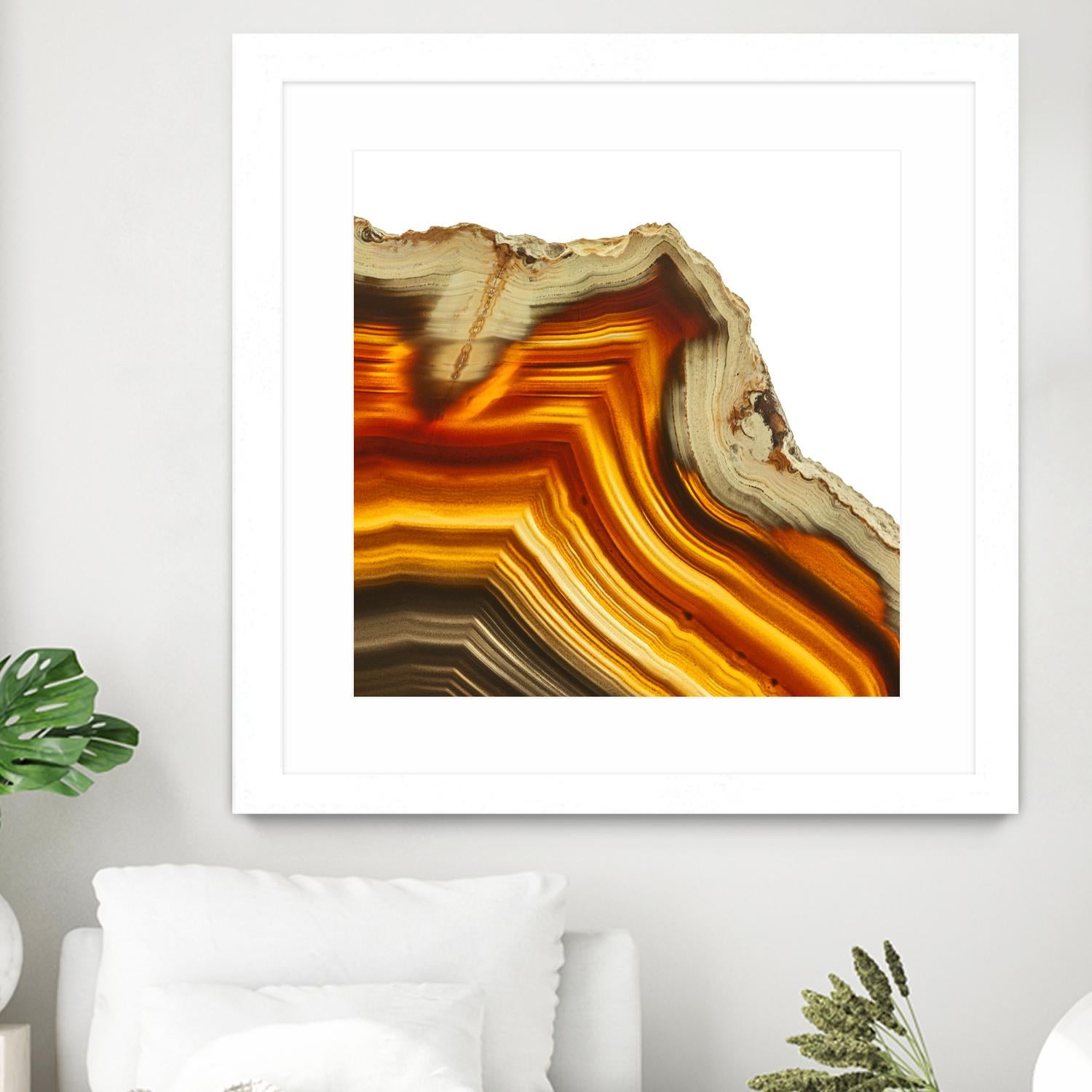 Cadmium Orange Agate A by GI ArtLab on GIANT ART - white abstract