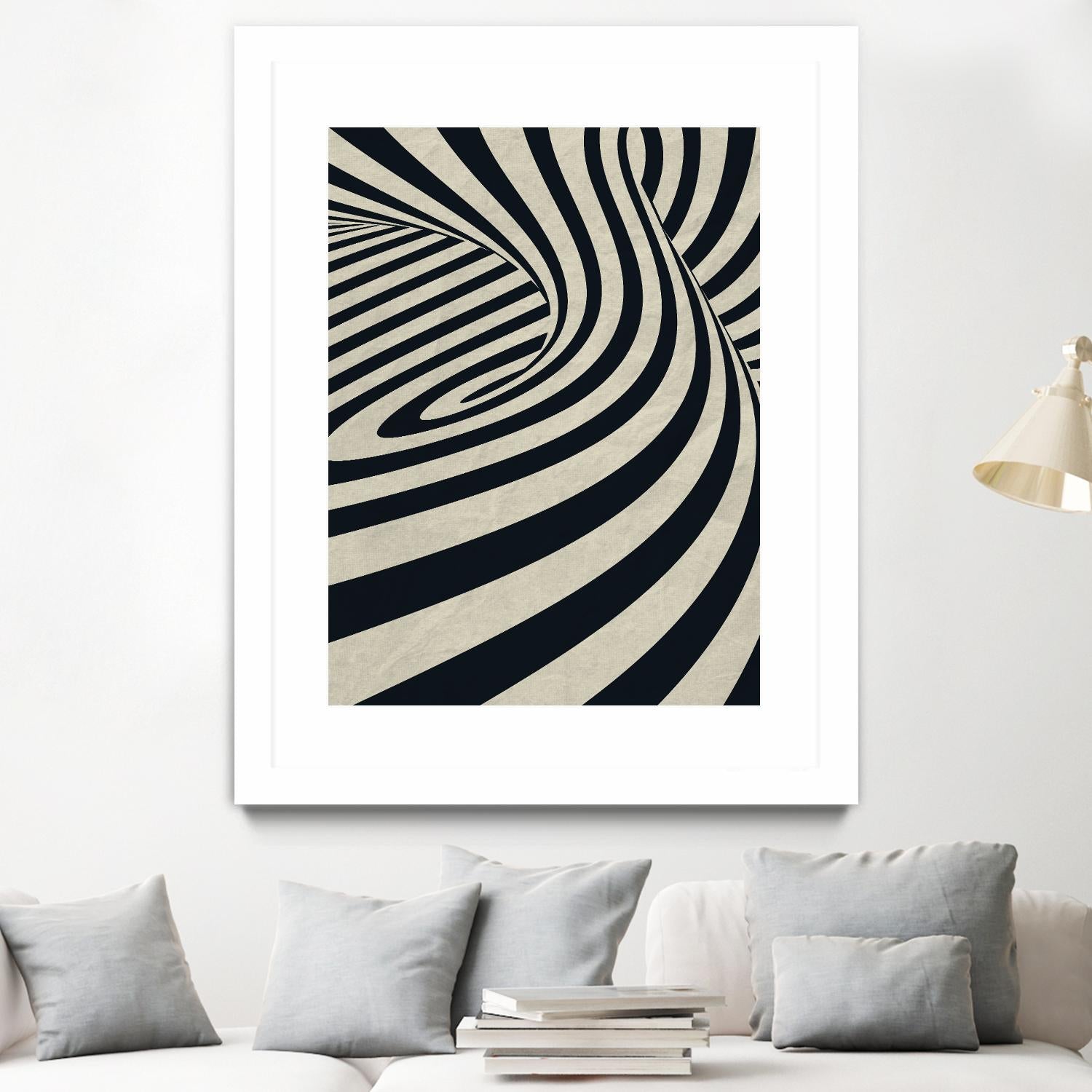 Black Swirls D by THE Studio on GIANT ART - beige abstract