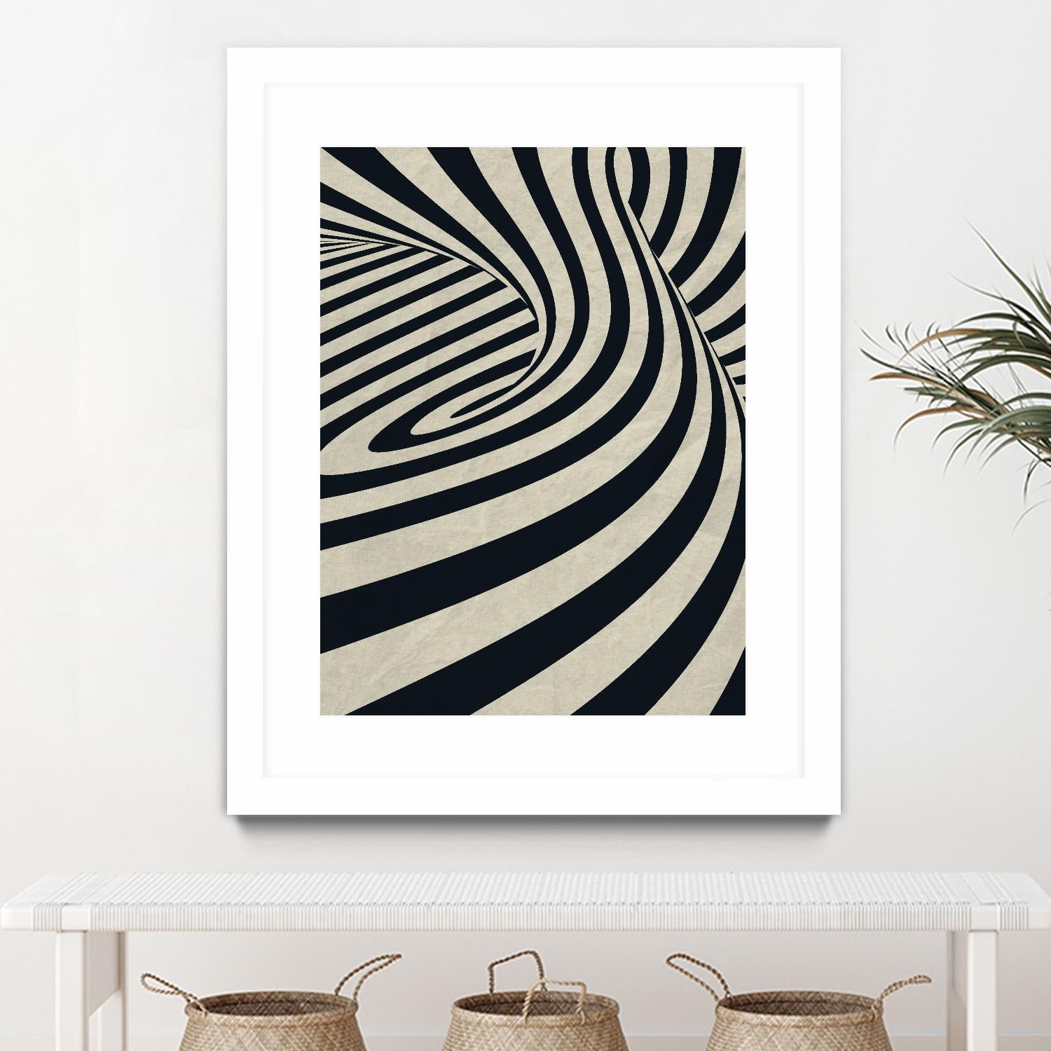 Black Swirls D by THE Studio on GIANT ART - beige abstract