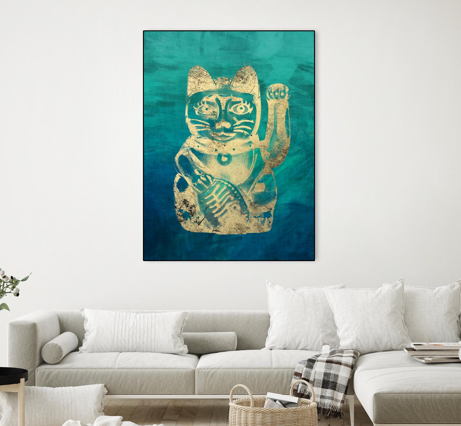 Lucky Cat by THE Studio on GIANT ART - beige oriental
