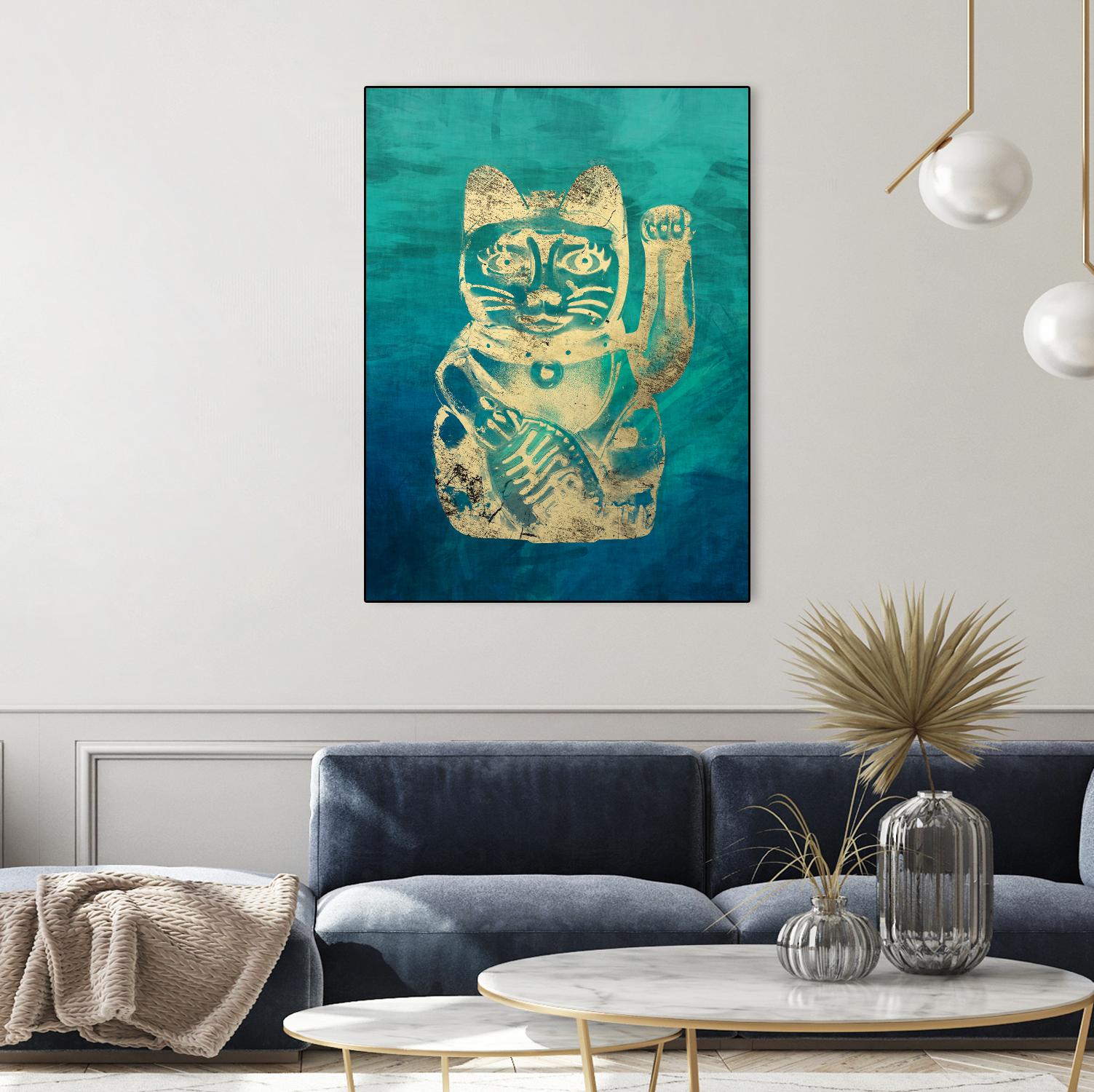 Lucky Cat by THE Studio on GIANT ART - beige oriental