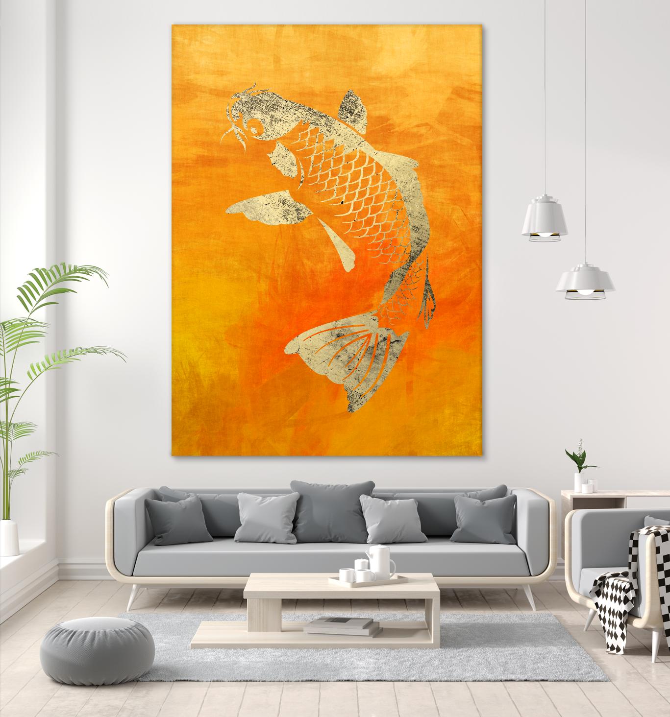 Koi by THE Studio on GIANT ART - beige oriental