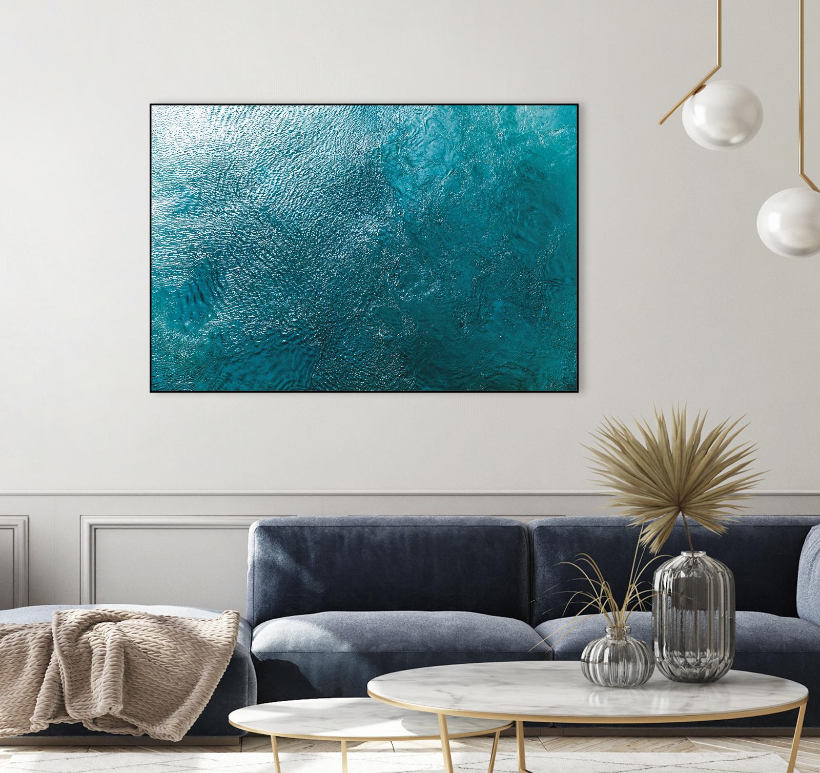 Water Texture Two Birds Eye by Kyle Goldie on GIANT ART - blue abstract
